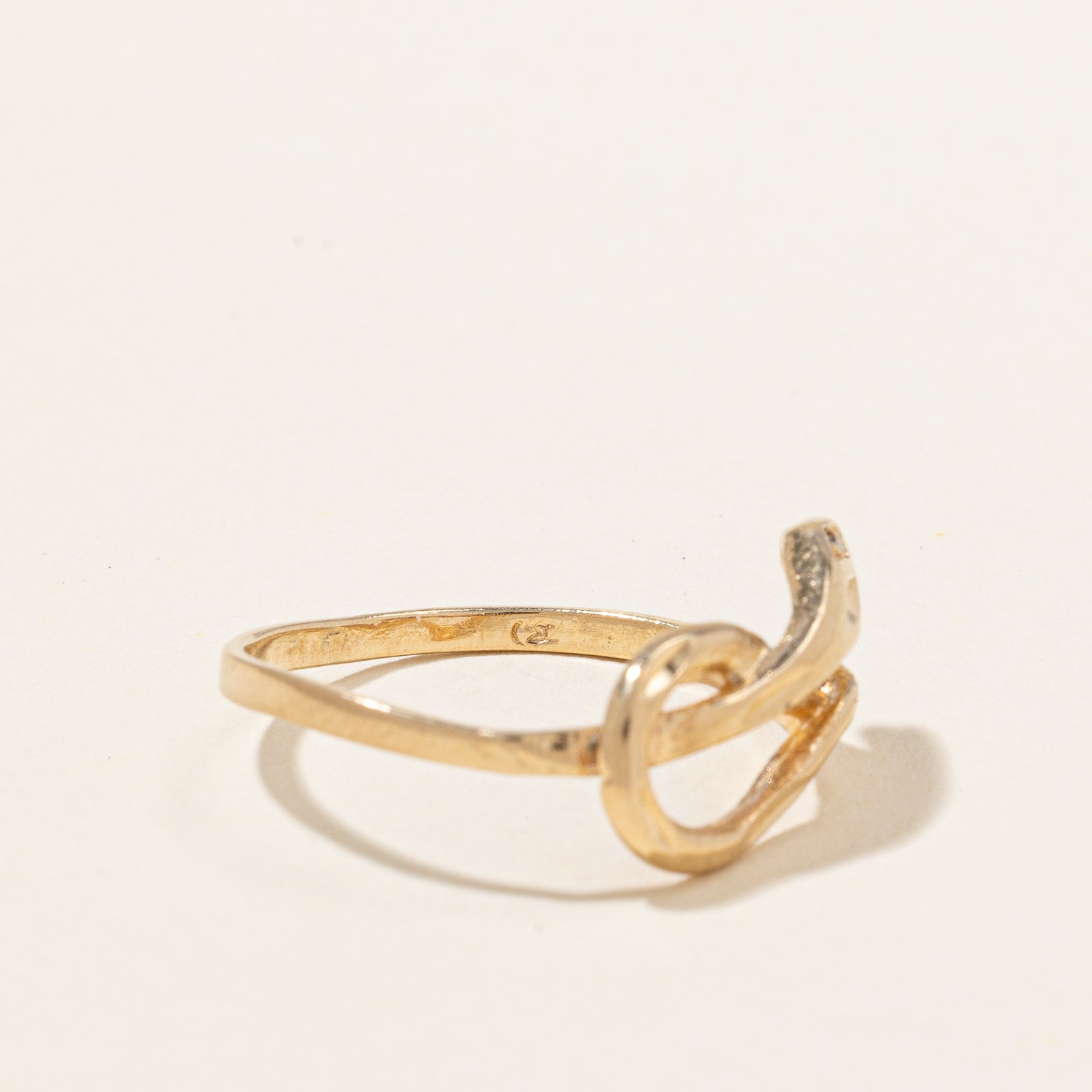 Bague serpent vintage en or 10 carats sertie de diamants | 0,005 ct | Taille 8 |