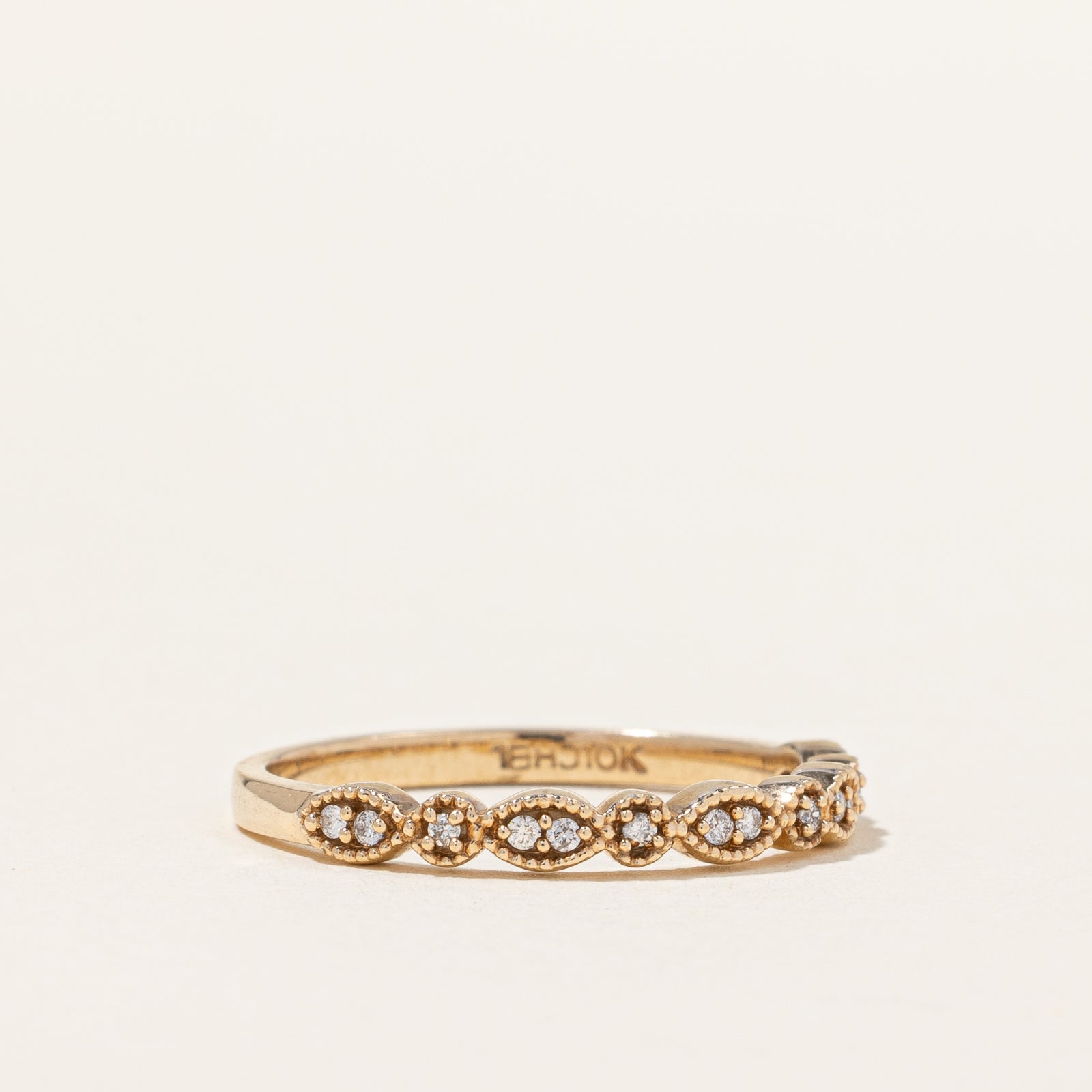 Alliance semi-éternité en diamants | 0,07 ct | Taille 6,25 |