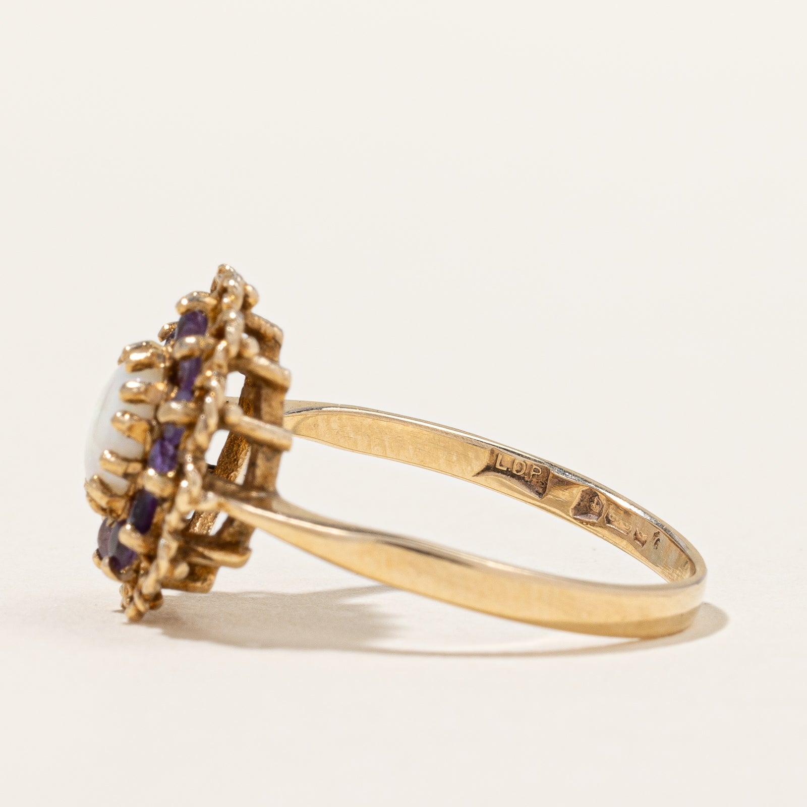 Vintage Amethyst & Opal Ring | 0.36ctw, 0.24ct | SZ 7 |