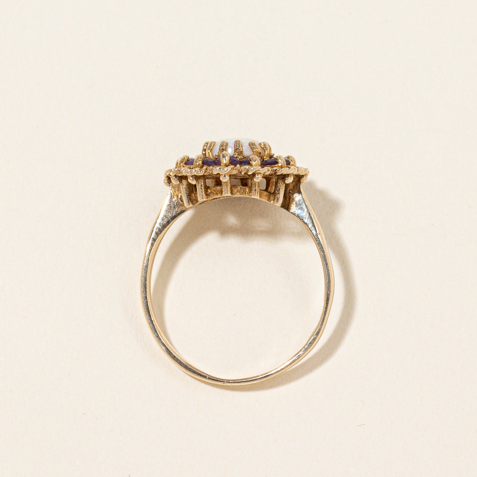 Vintage Amethyst & Opal Ring | 0.36ctw, 0.24ct | SZ 7 |