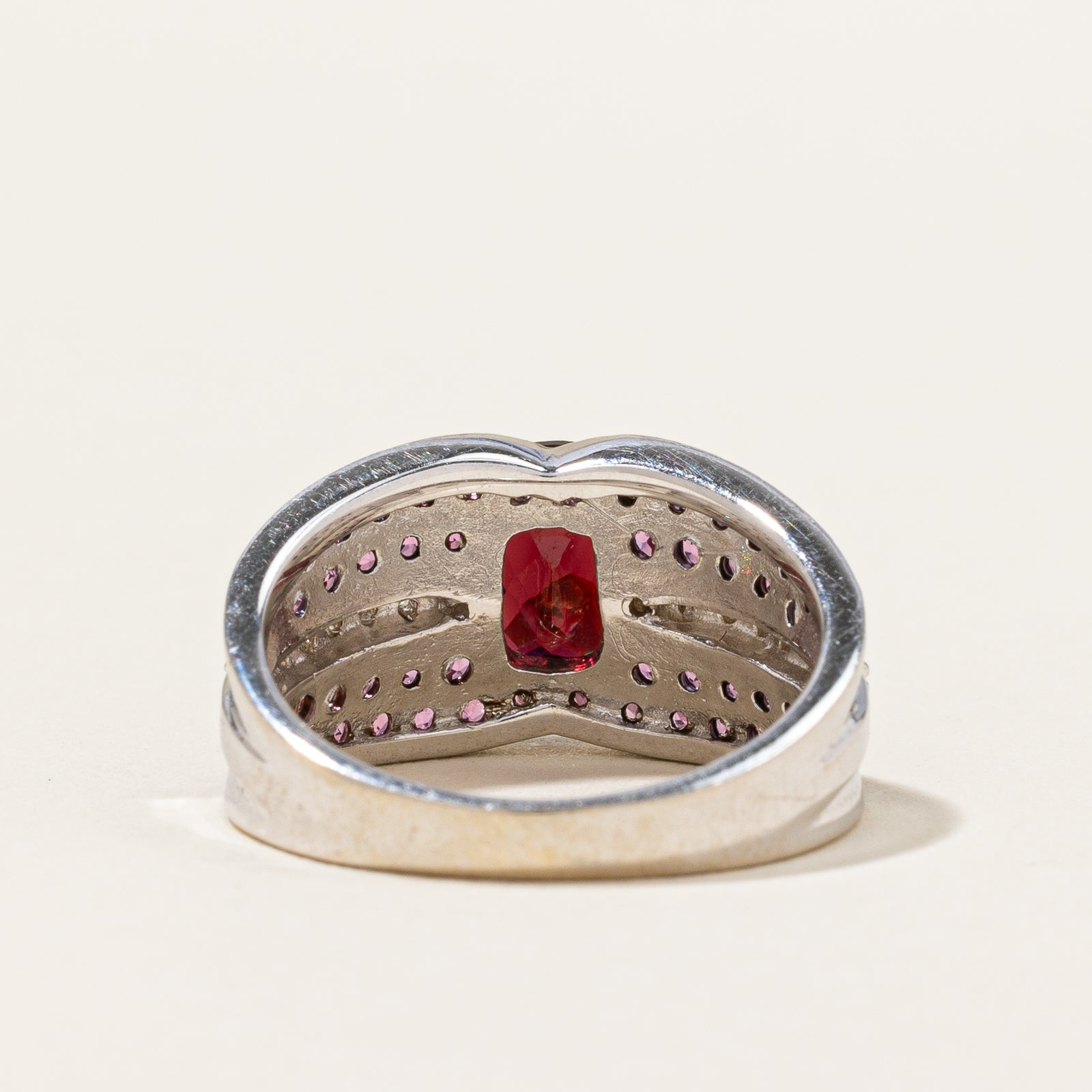 Garnet & Diamond Cocktail Ring | 1.80ctw, 0.08ctw | SZ 6.25 |