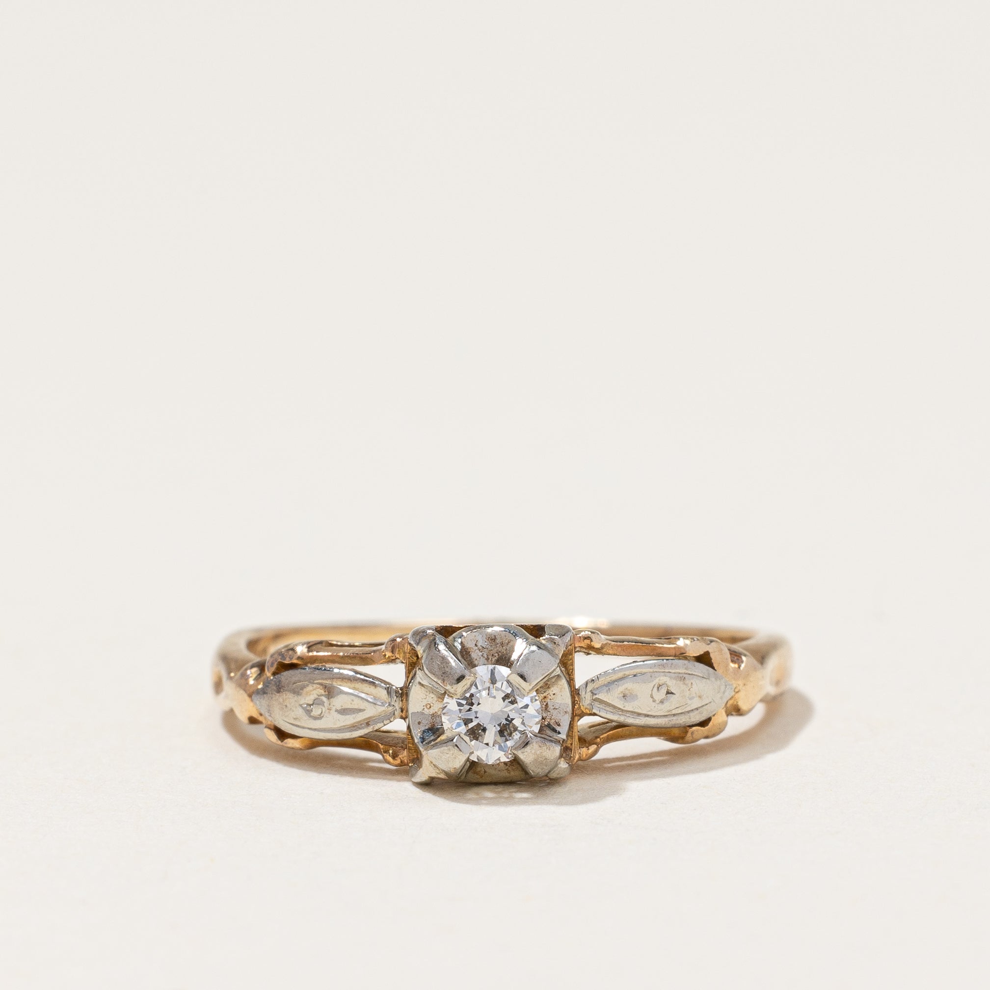 Blossom Shoulder Retro Diamond Ring | 0.08ct | SZ 4.25 |