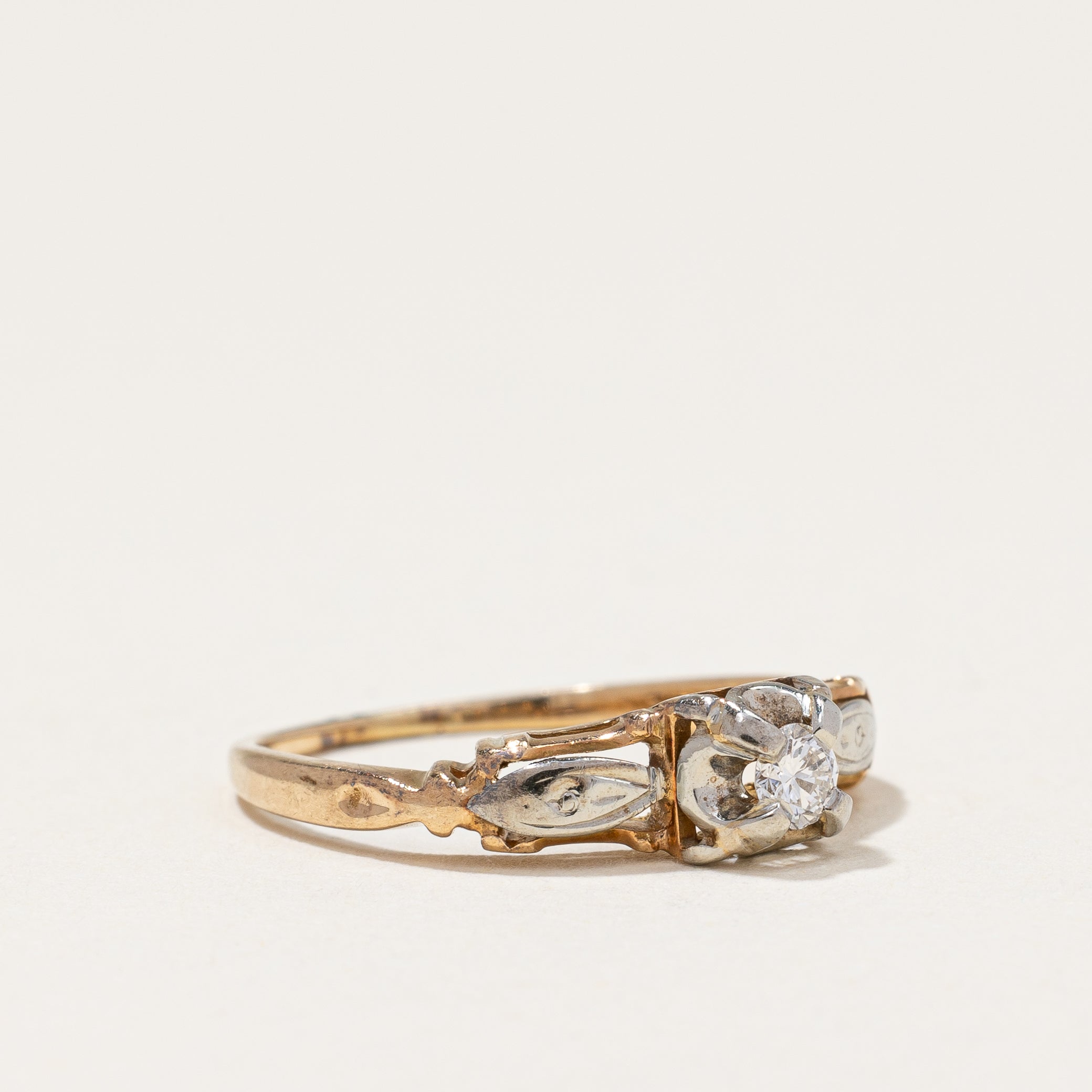 Blossom Shoulder Retro Diamond Ring | 0.08ct | SZ 4.25 |