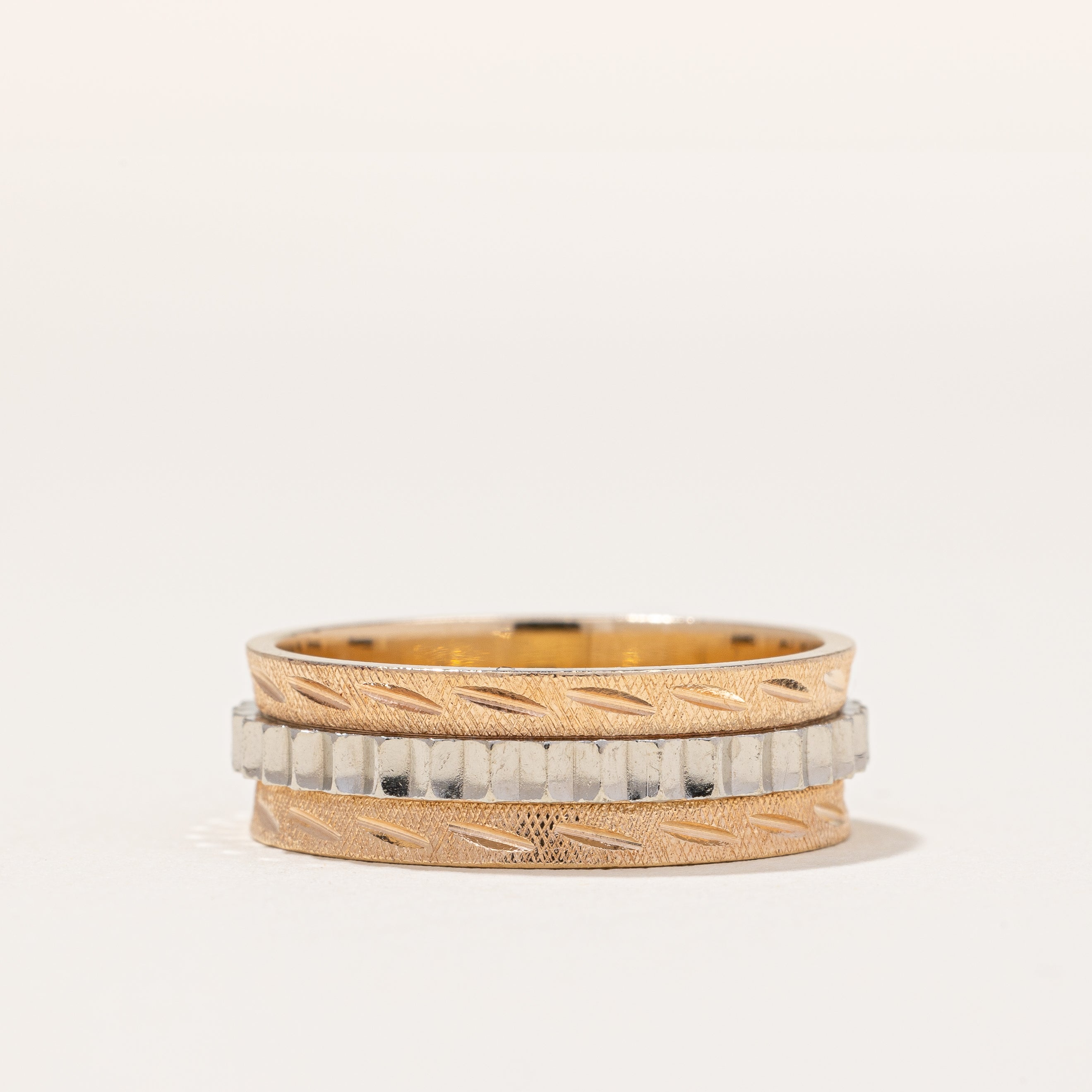 1930s Two Tone Gold Band | SZ 8.5 |