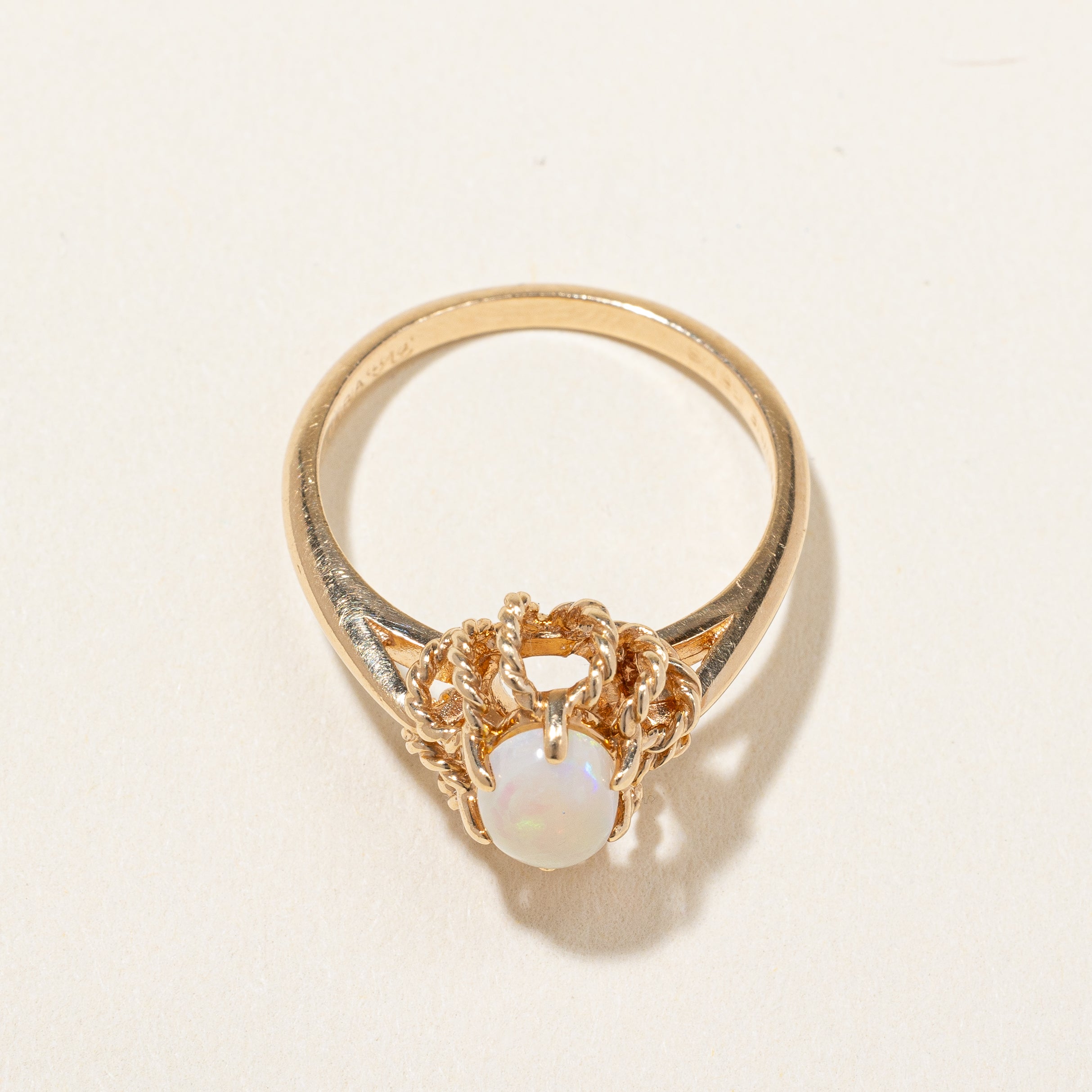 Open Work Opal Cocktail Ring | 0.50ct | SZ 6.25 |