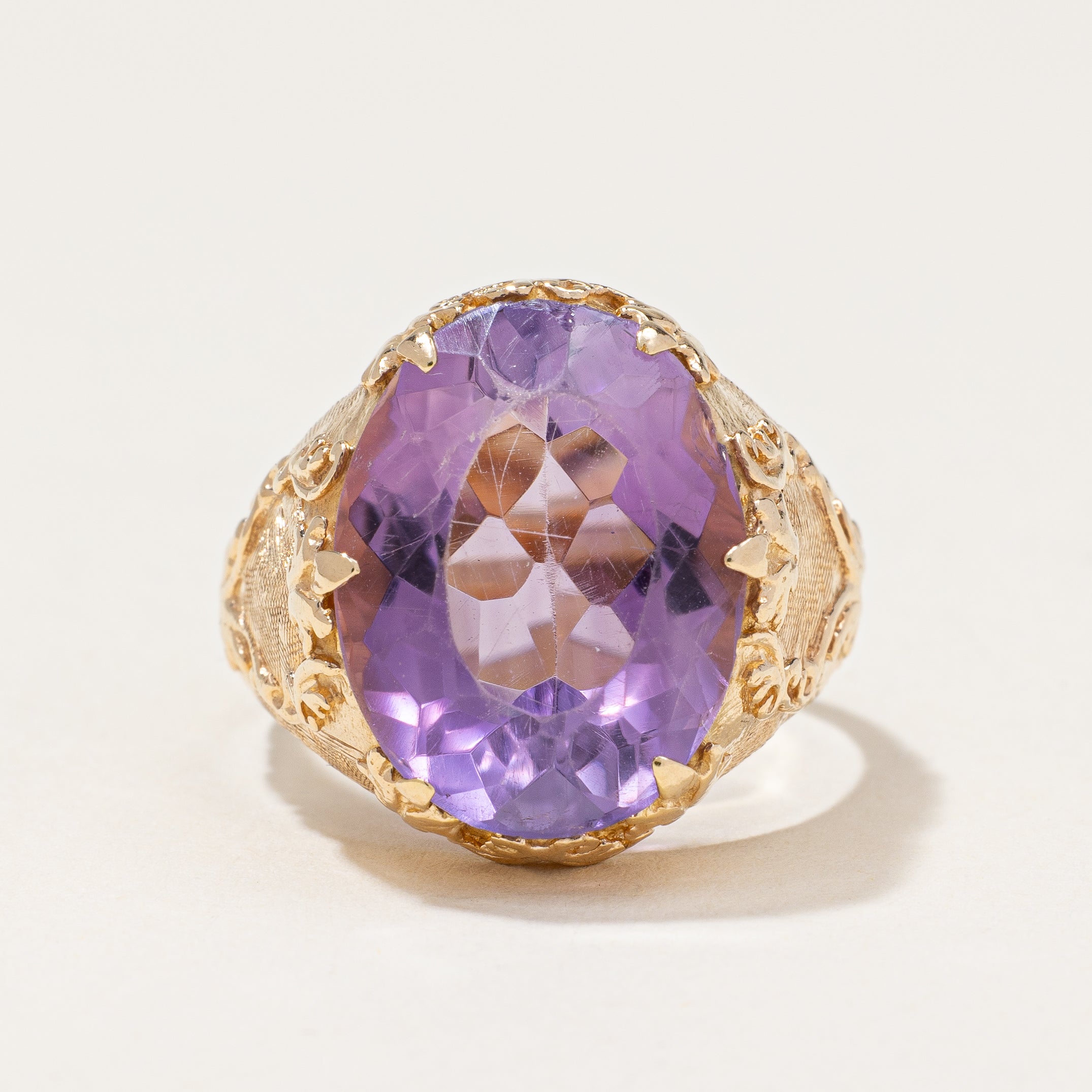 1960s Amethyst Cocktail Ring | 8.00ct | SZ 7.5 |