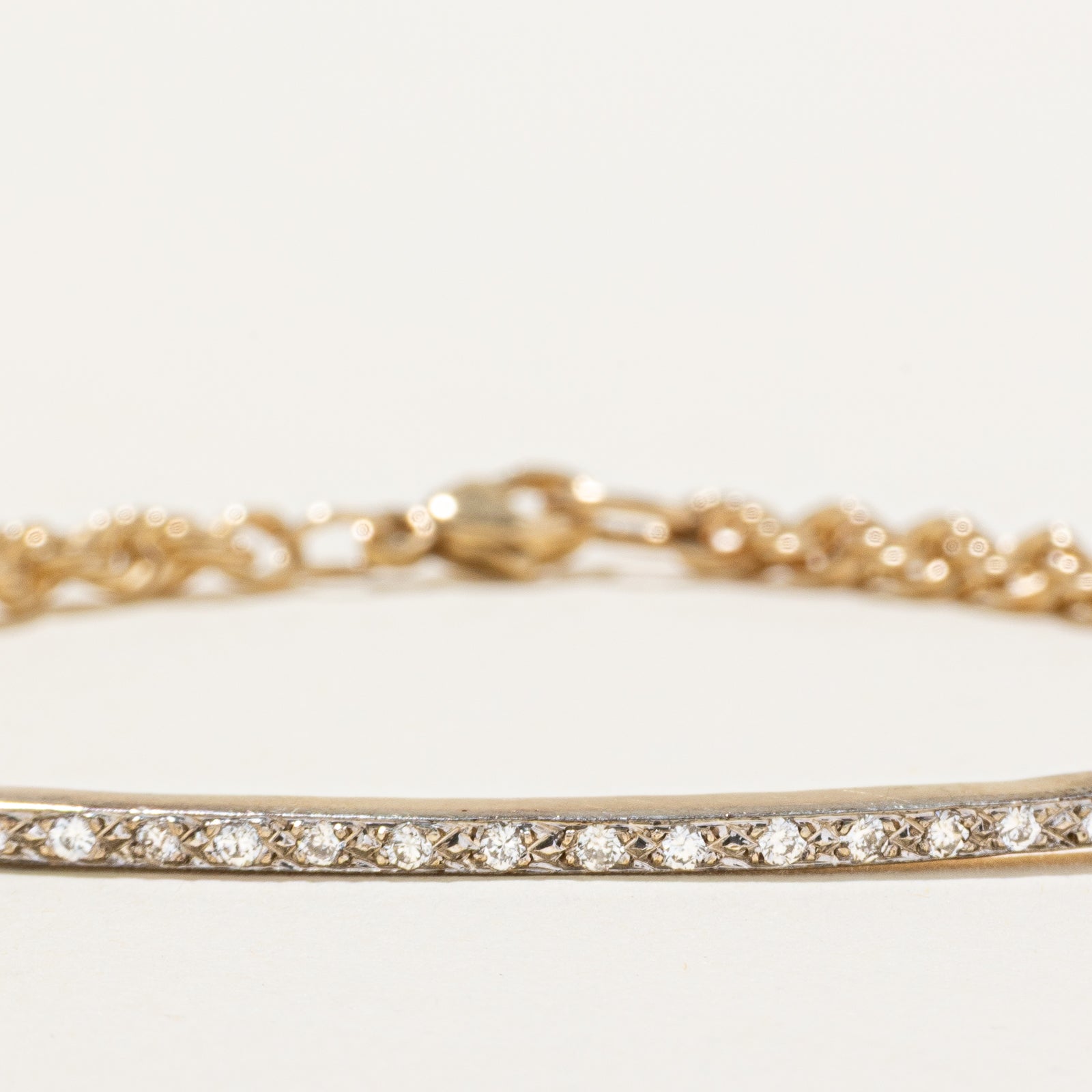 Diamond Bar Rope Chain Bracelet | 0.18ctw | 7"