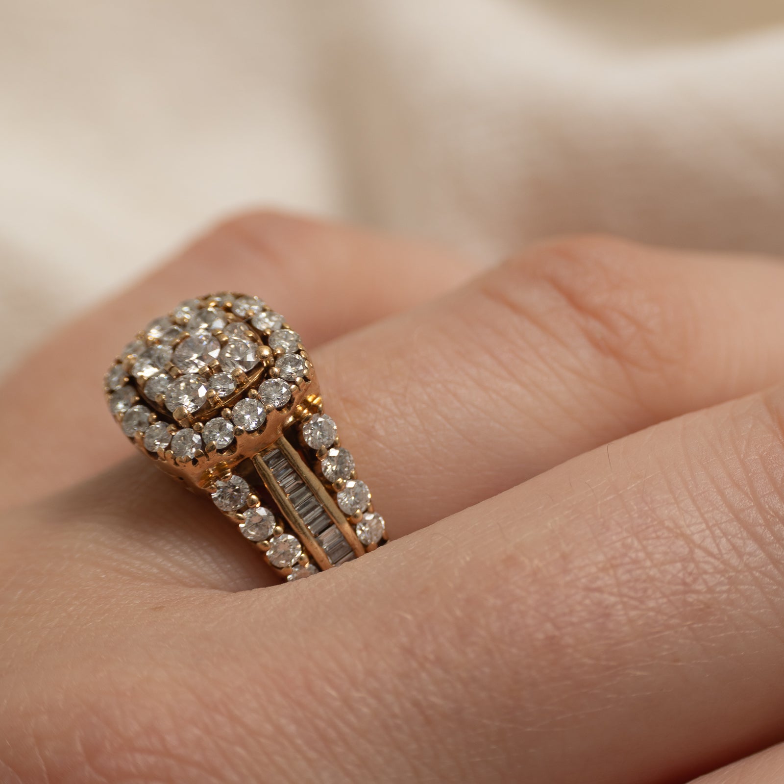 Multi-Row Diamond Halo Ring | 1.50ctw | SZ 6.75
