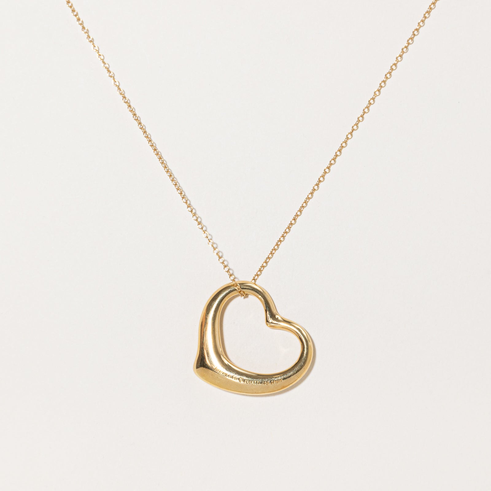 'Tiffany & Co' Elsa Peretti Open Heart Pendant 35 mm Necklace | 30" |