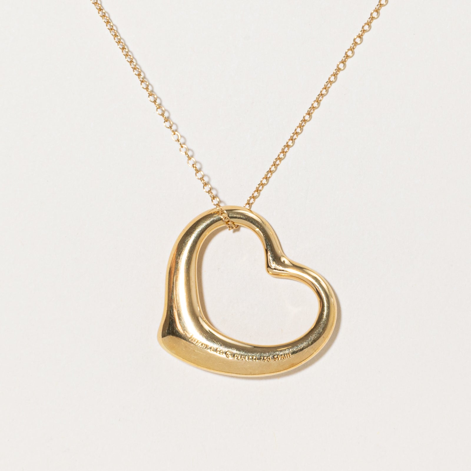 'Tiffany & Co' Elsa Peretti Open Heart Pendant 35 mm Necklace | 30" |