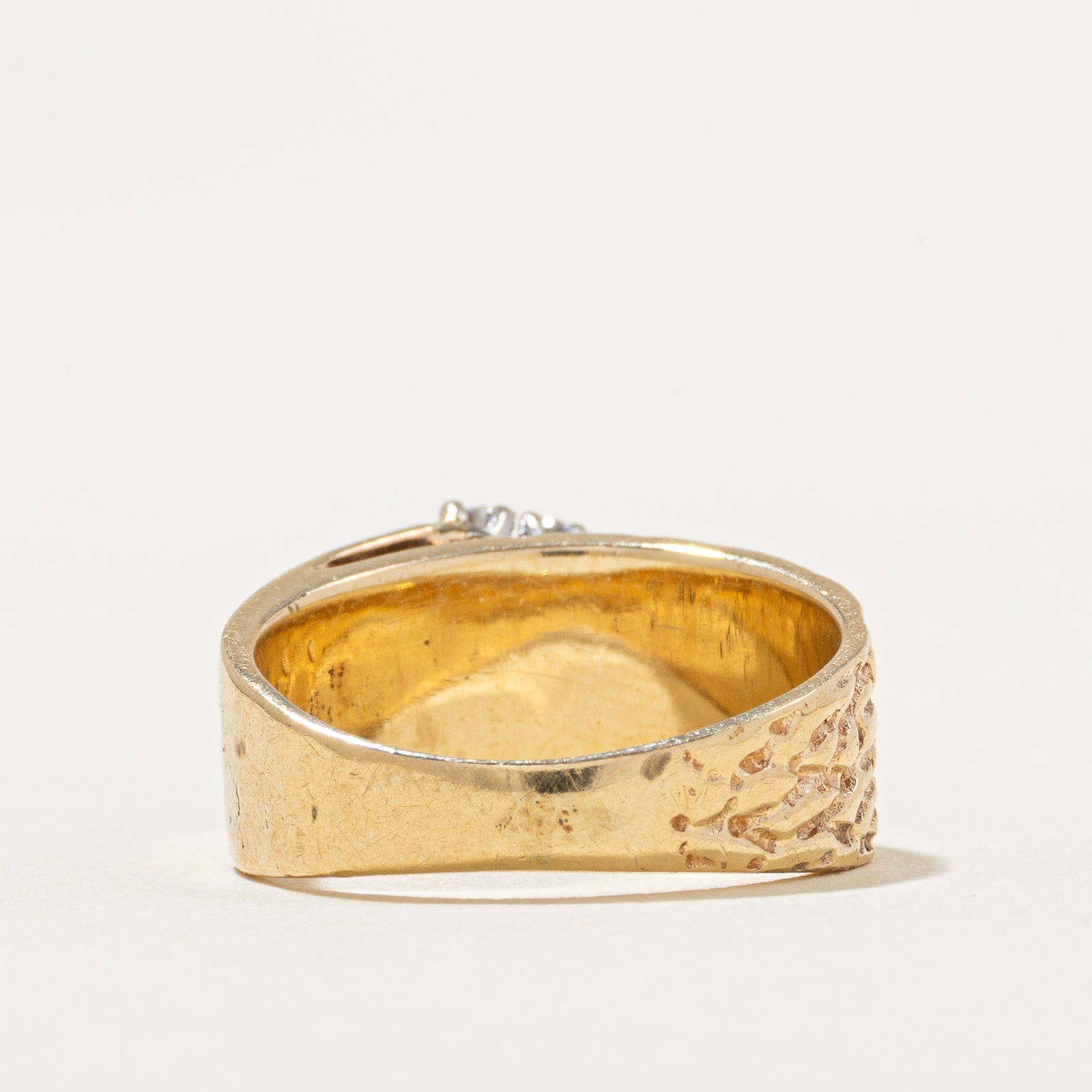 Diamond Cluster Textured Band | 0.42ctw | 4.00mm | SZ 3.75