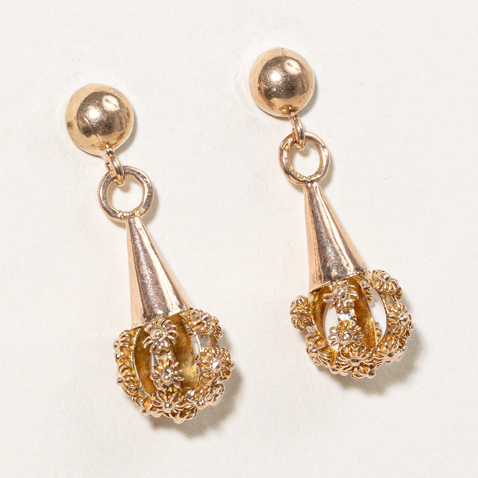 10k Yellow Gold Drop Earrings |