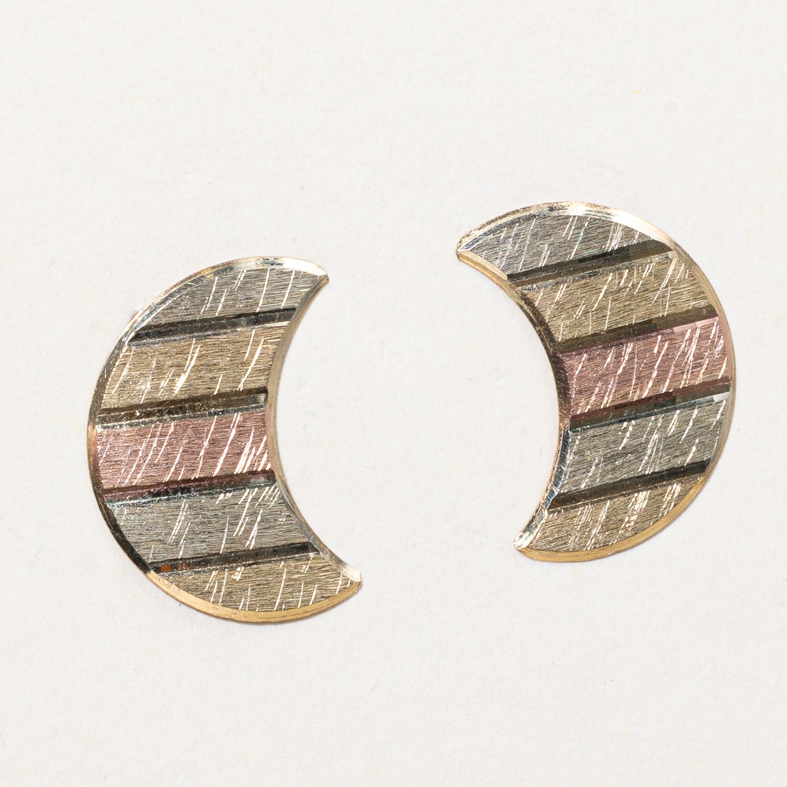 10k Tri Tone Stud Earrings |