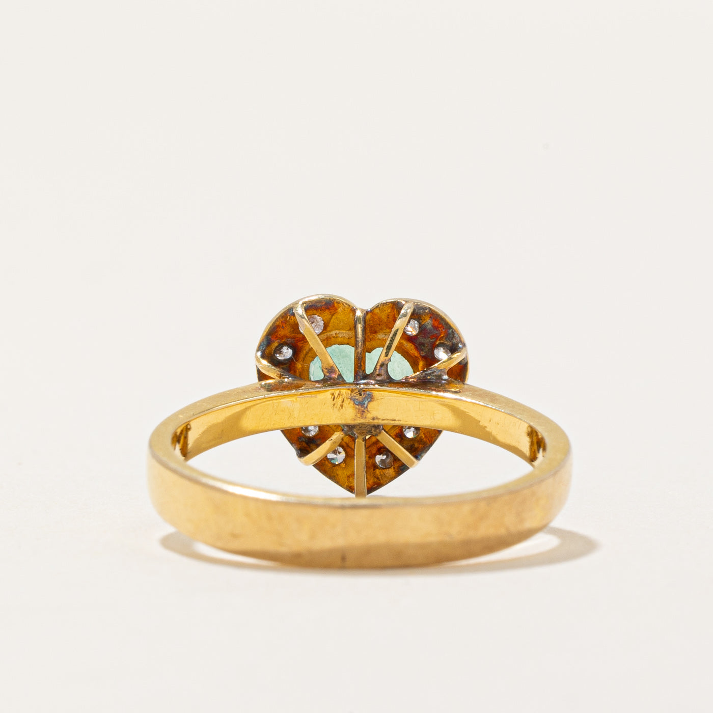 Emerald & Diamond Heart Ring | 0.50ct, 0.10ctw | SZ 4.75 |