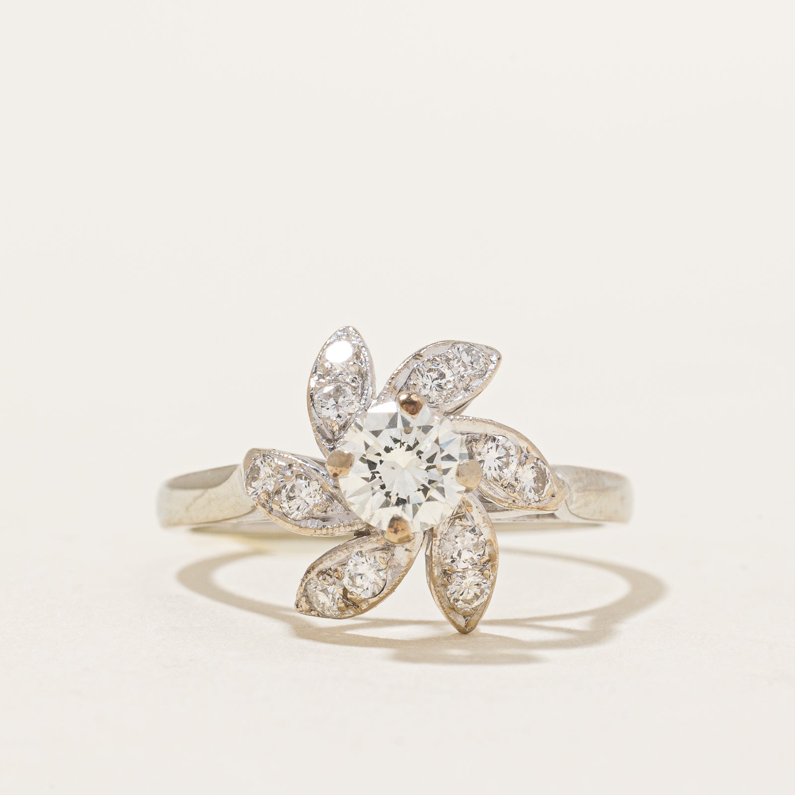 Diamond Flower Ring | 0.44ct, 0.3ctw | SZ 5.5 |