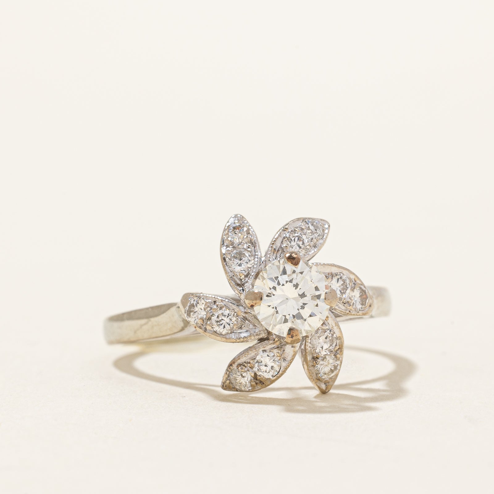 Diamond Flower Ring | 0.44ct, 0.3ctw | SZ 5.5 |