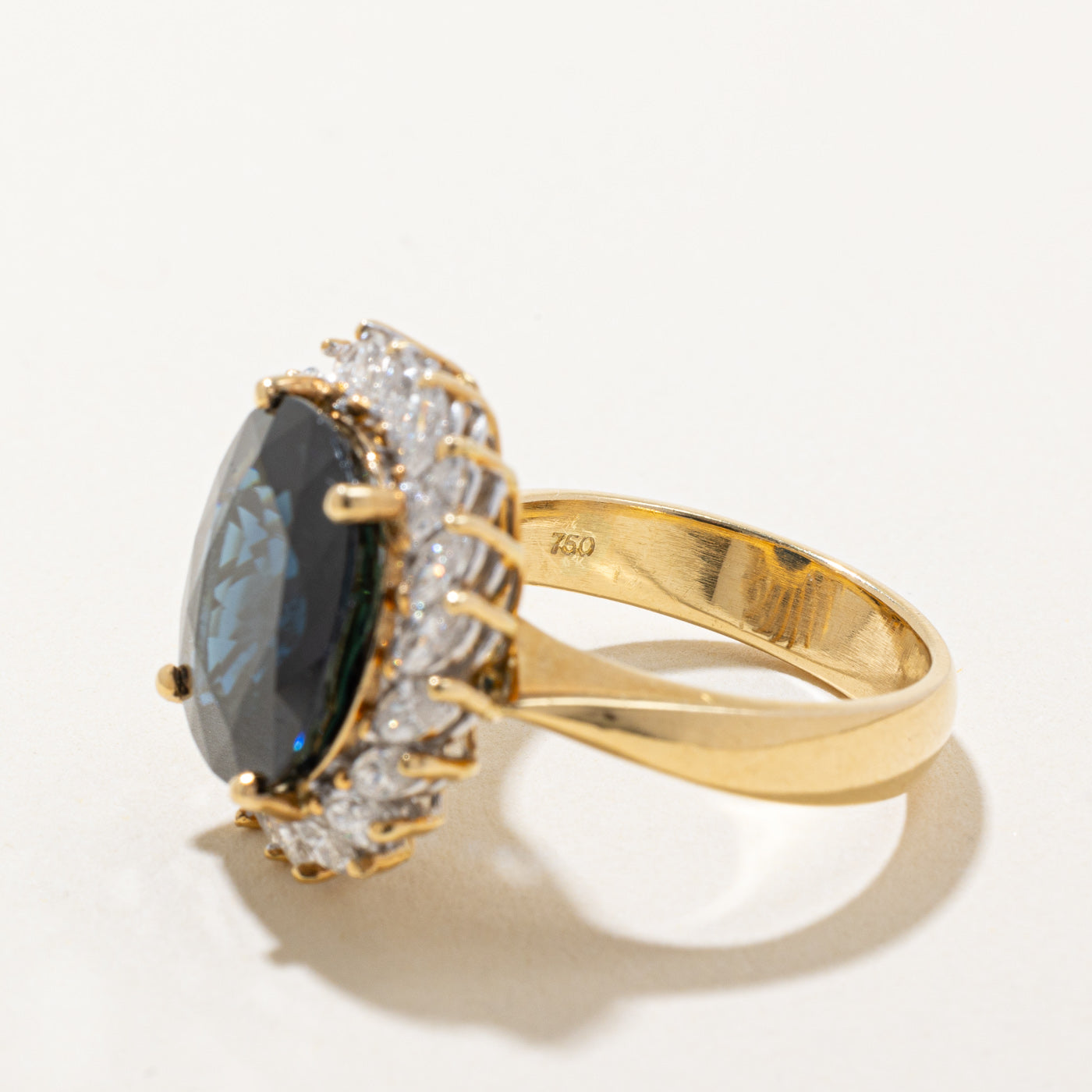 GIA Sapphire & Diamond Halo Ring | GIA 7.33ct | 1.00ctw | SZ 6 |