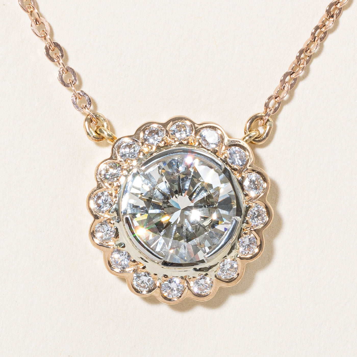 Mid-Century Diamond Necklace | 3.76ct GIA Diamond | Vintage Italian Hallmark 'Balestra' | 4.48ctw | 17" |