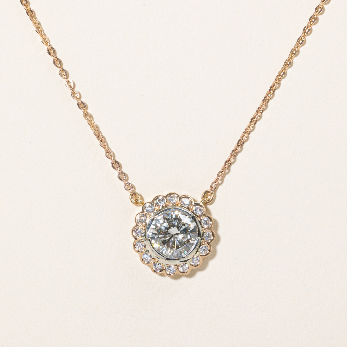 Mid-Century Diamond Necklace | 3.76ct GIA Diamond | Vintage Italian Hallmark 'Balestra' | 4.48ctw | 17" |