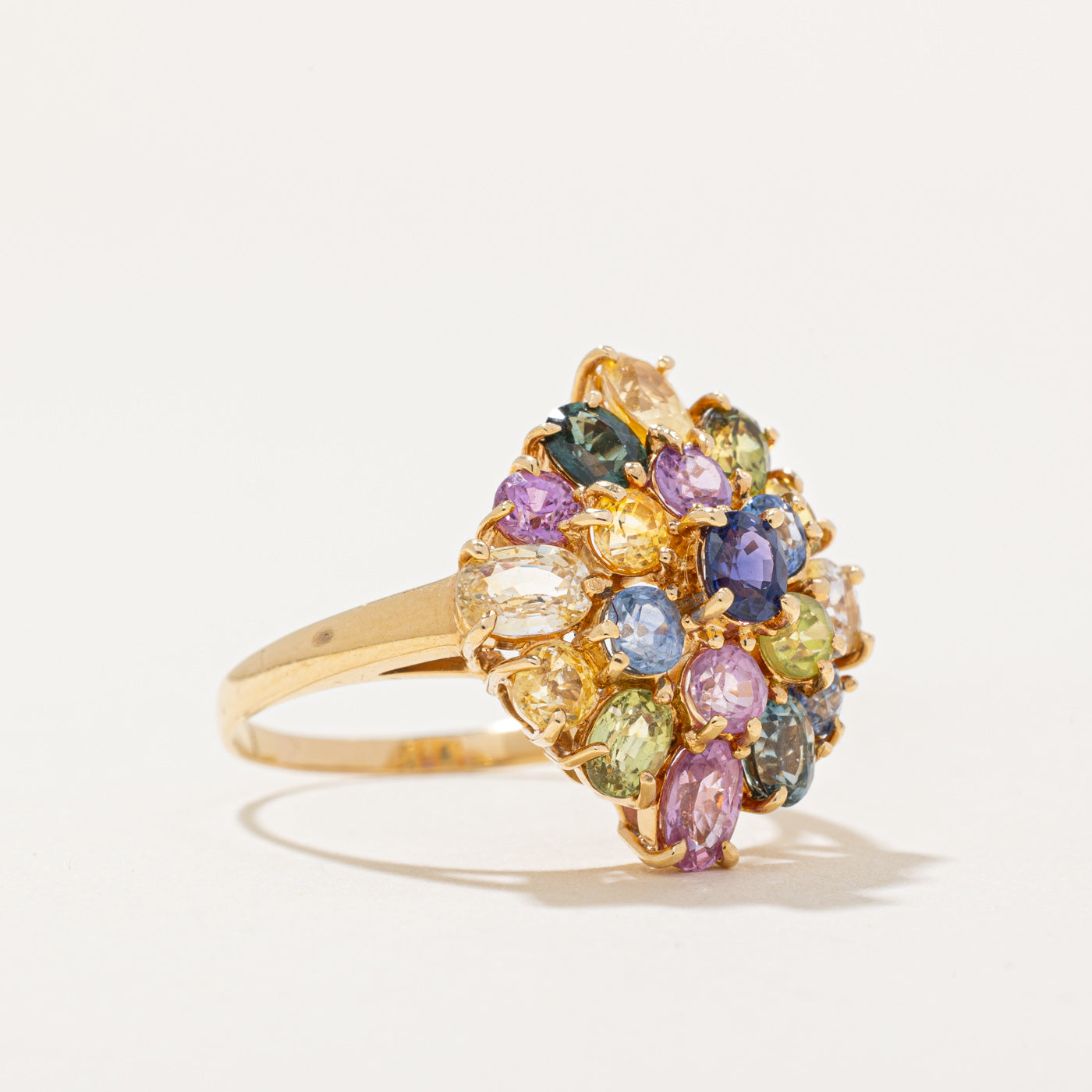 High Set Multi Coloured Sapphire Ring | 3.20ctw | SZ 8 |