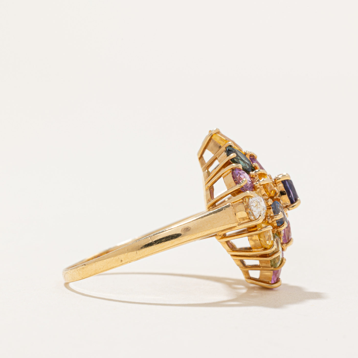 High Set Multi Coloured Sapphire Ring | 3.20ctw | SZ 8 |