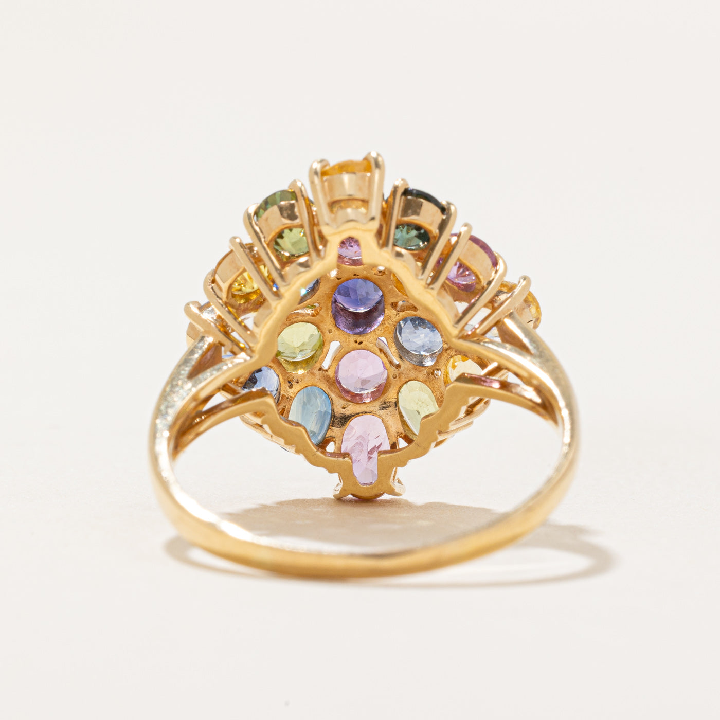 High Set Multi Coloured Sapphire Ring | 3.20ctw | SZ 8 |