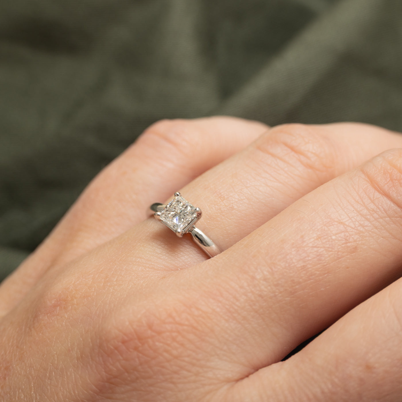 Solitaire Princess Diamond Engagement Ring | 0.75 ct, SZ 5.25 |
