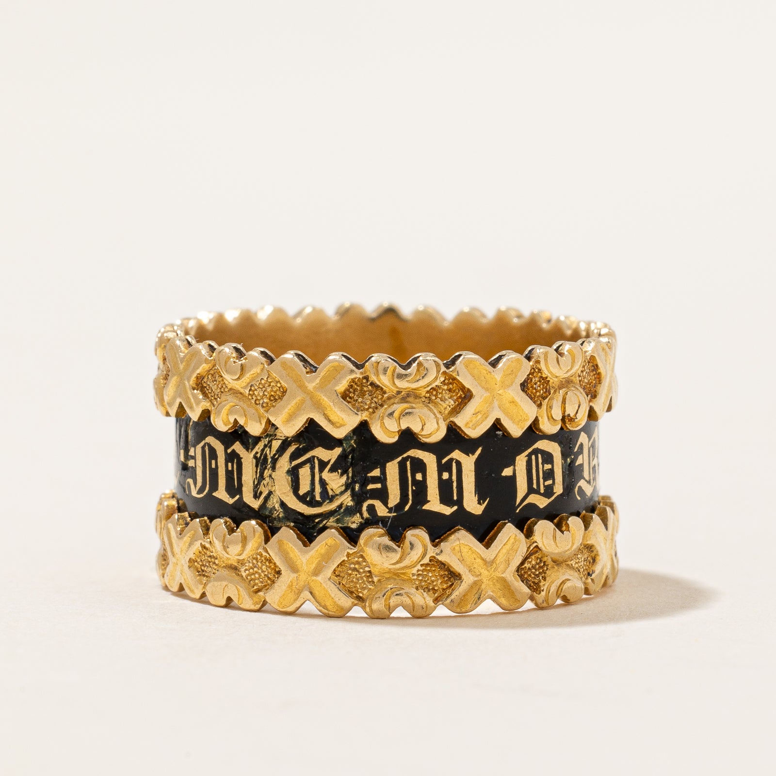 Enameled Georgian Era Mourning Band | SZ 6.5 |