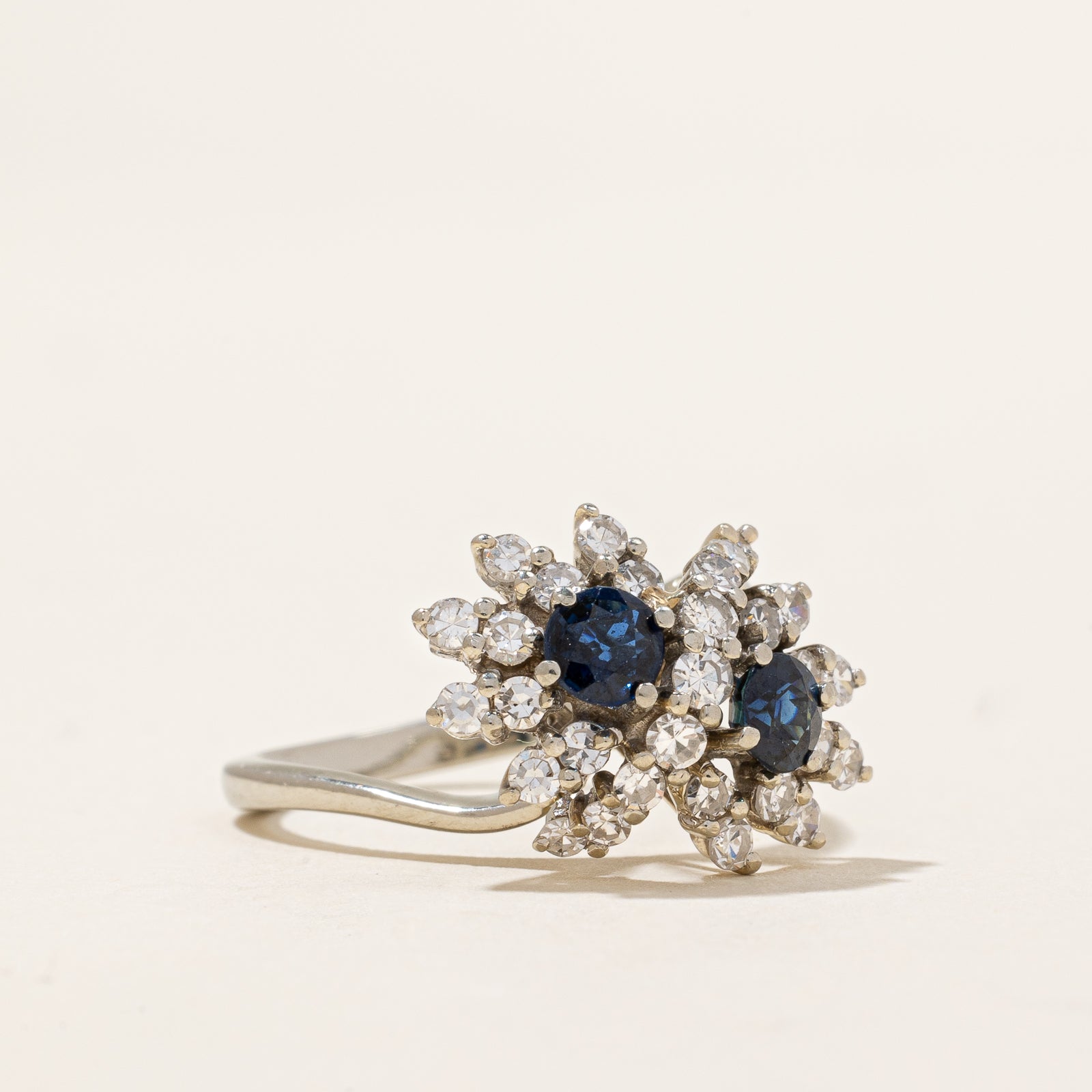 Diamond & Sapphire Waterfall Ring | 0.73ctw, 0.50ctw | SZ 6.25 |