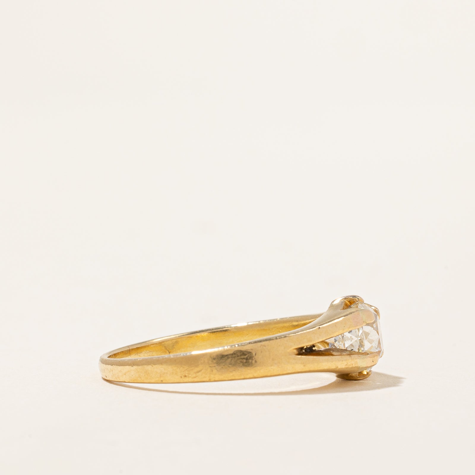 Bague de fiançailles solitaire Old Mine à anneau fendu | 0,65 ct | Taille 7,25 |