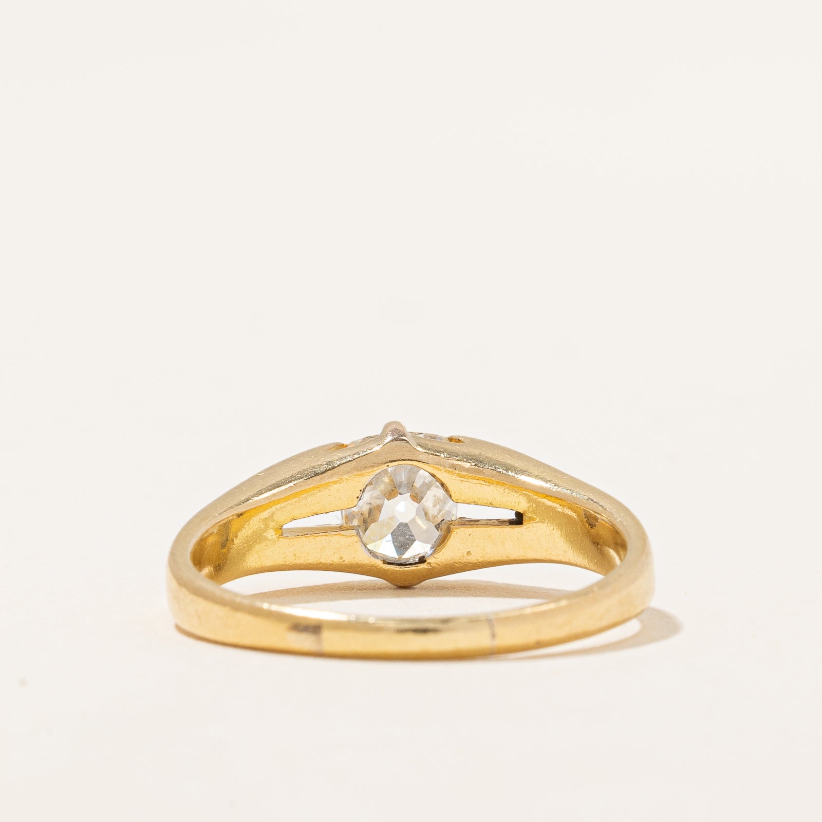 Bague de fiançailles solitaire Old Mine à anneau fendu | 0,65 ct | Taille 7,25 |