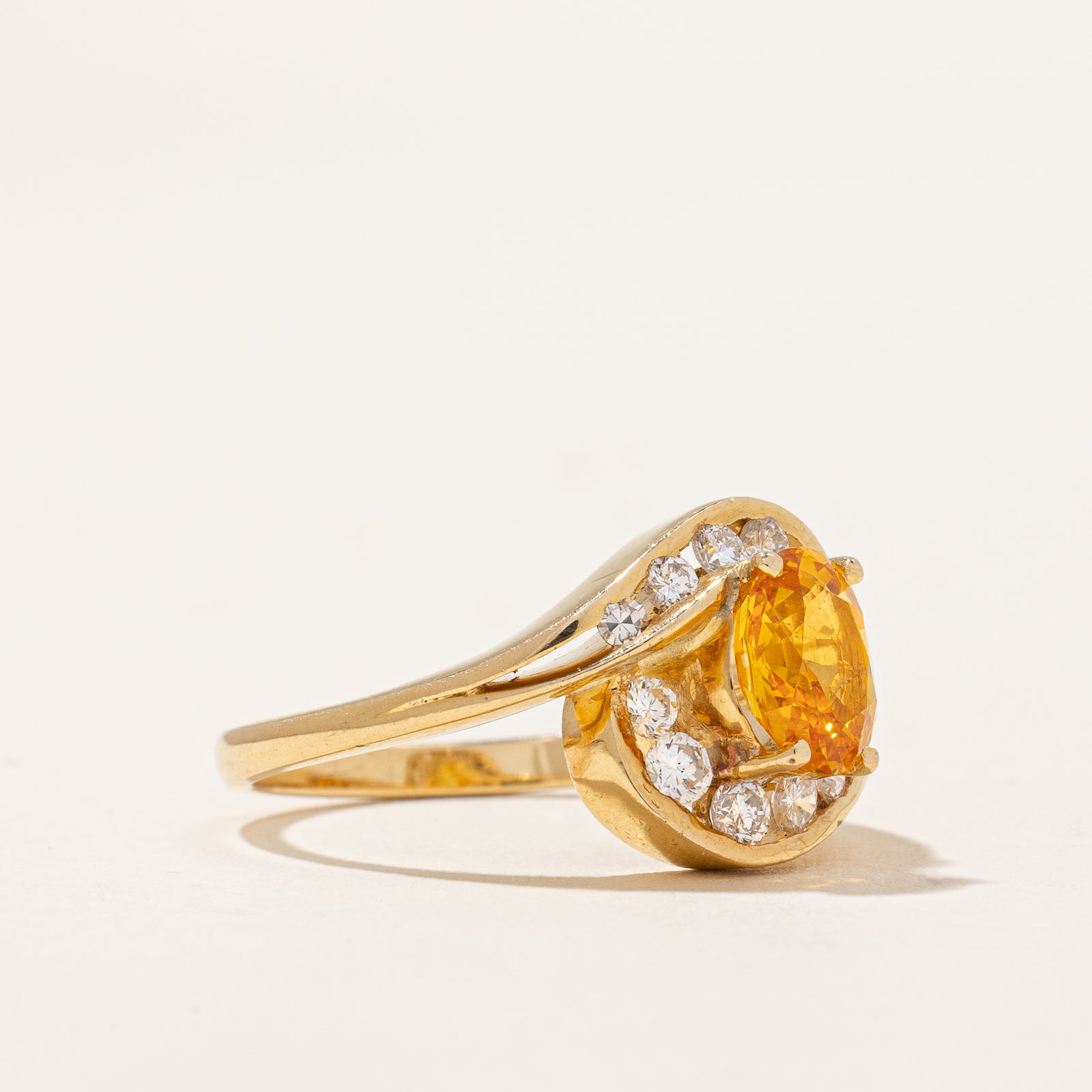 Yellow Sapphire & Diamond Bypass Ring | 1.05ct, 0.31ctw | SZ 6.5 |