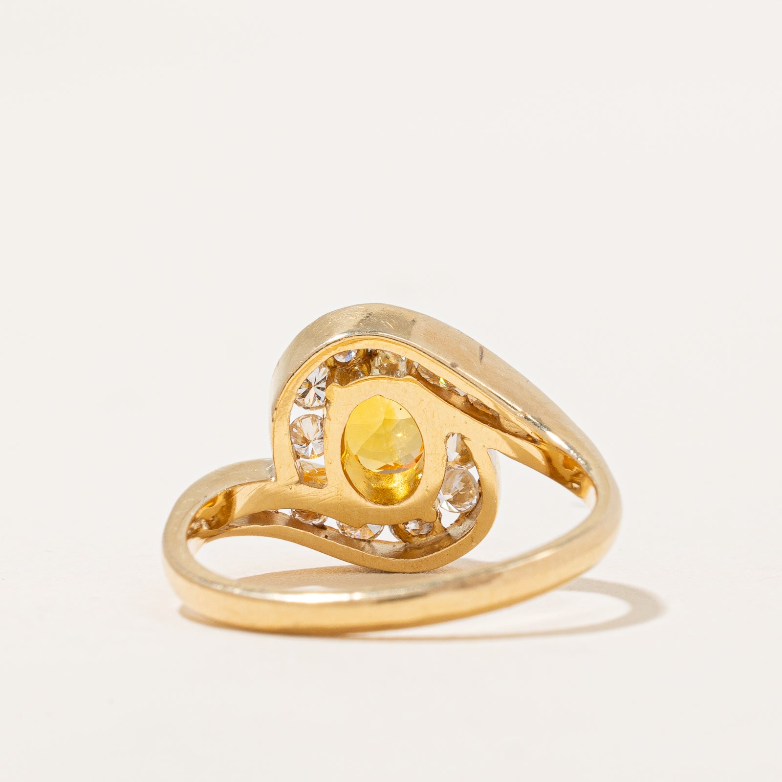 Yellow Sapphire & Diamond Bypass Ring | 1.05ct, 0.31ctw | SZ 6.5 |