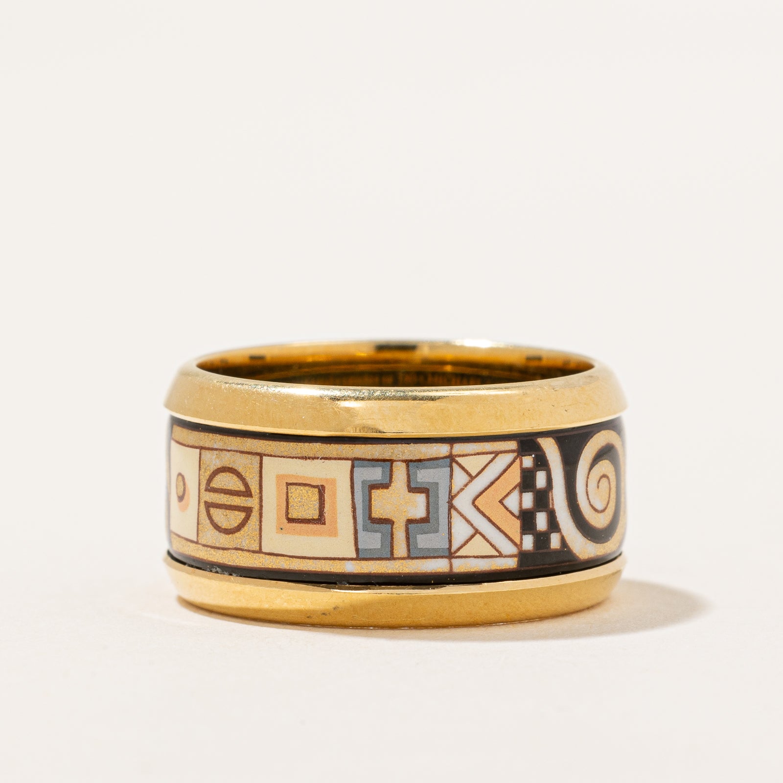 Mosaic Patterned Yellow Gold Band | SZ 6.25 |