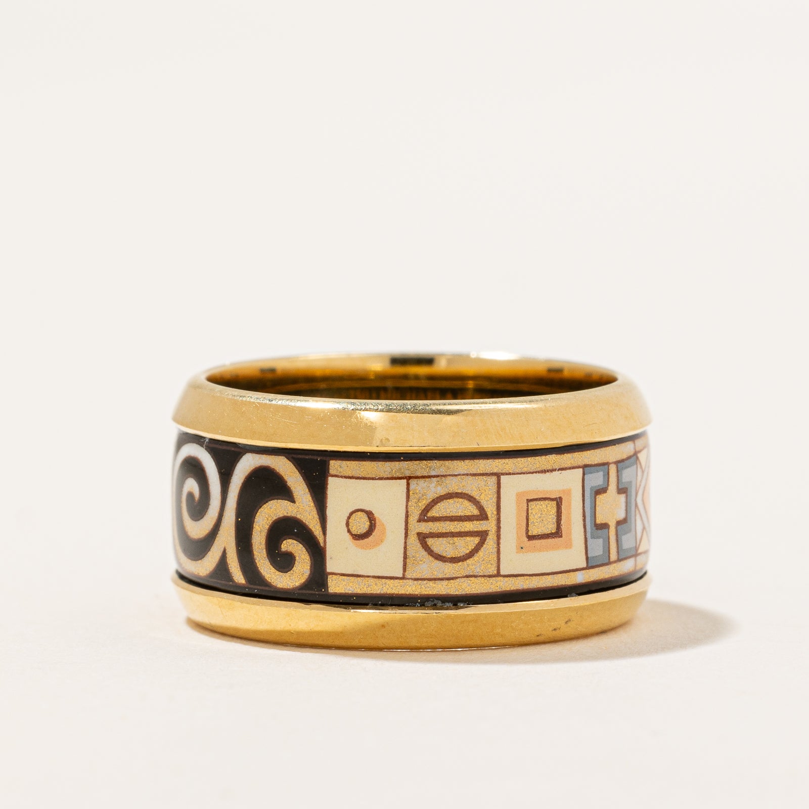 Mosaic Patterned Yellow Gold Band | SZ 6.25 |