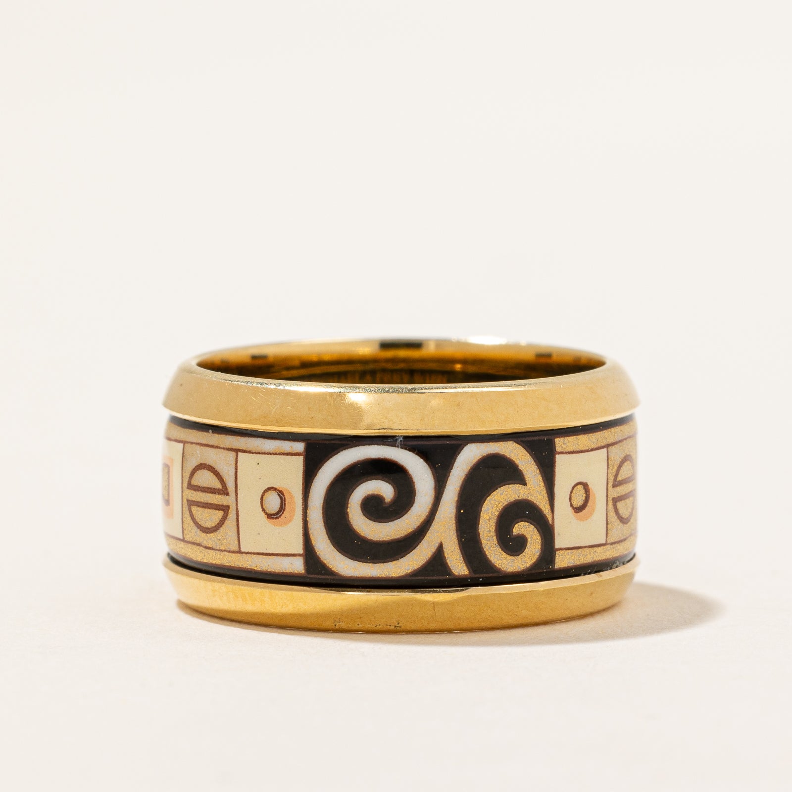 Mosaic Patterned Yellow Gold Band | SZ 6.25 |