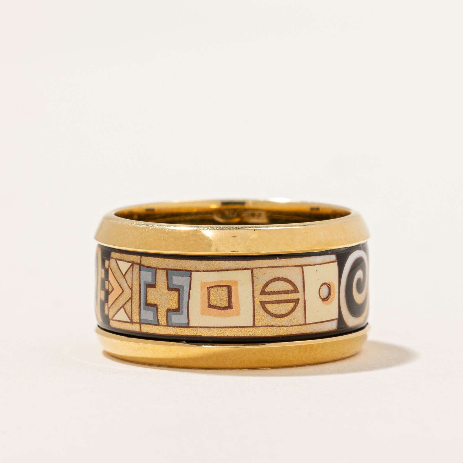 Mosaic Patterned Yellow Gold Band | SZ 6.25 |