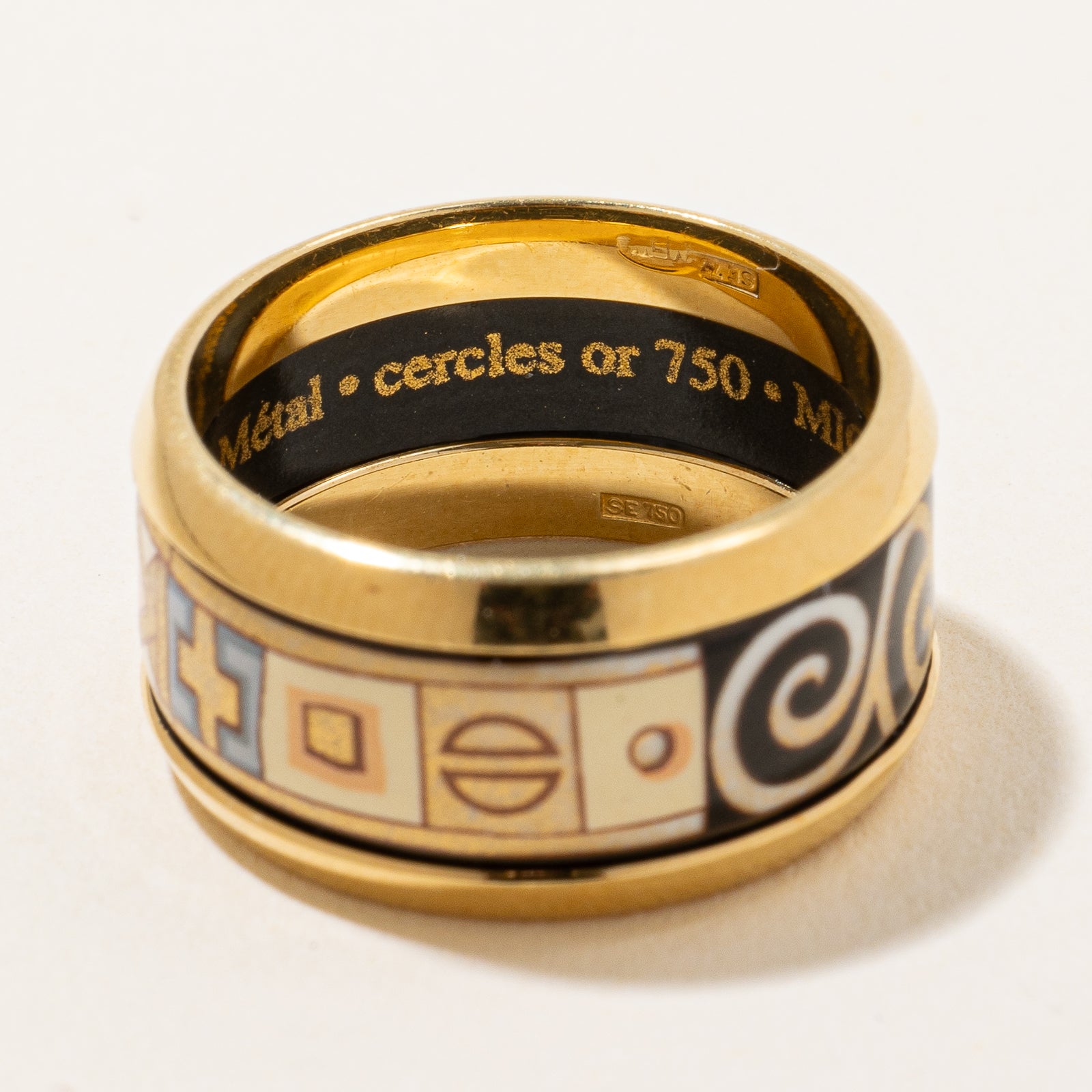 Mosaic Patterned Yellow Gold Band | SZ 6.25 |