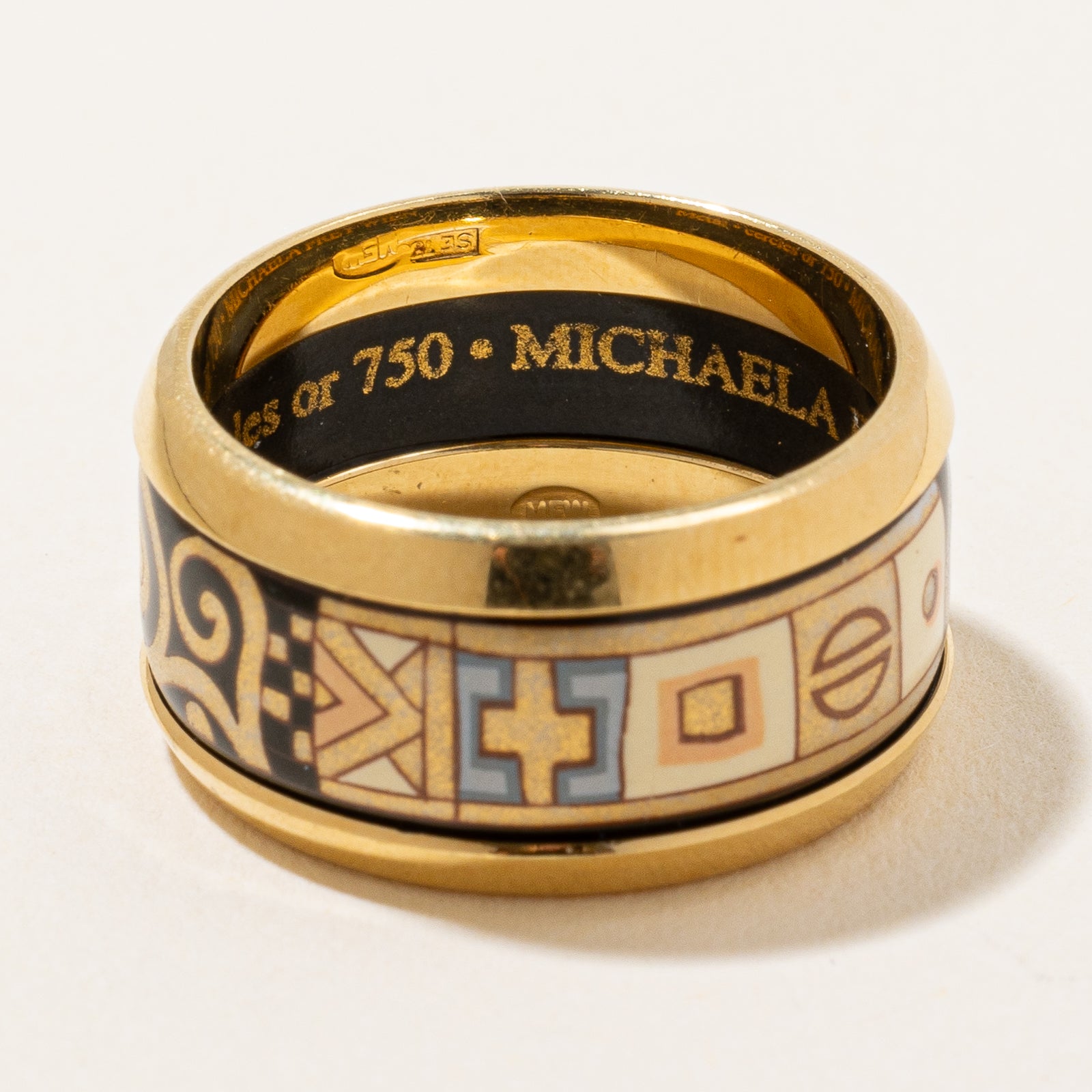 Mosaic Patterned Yellow Gold Band | SZ 6.25 |