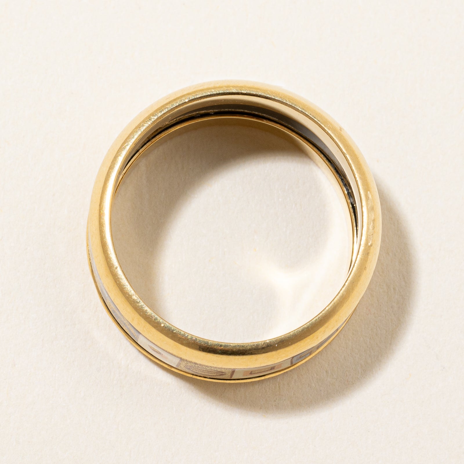 Mosaic Patterned Yellow Gold Band | SZ 6.25 |