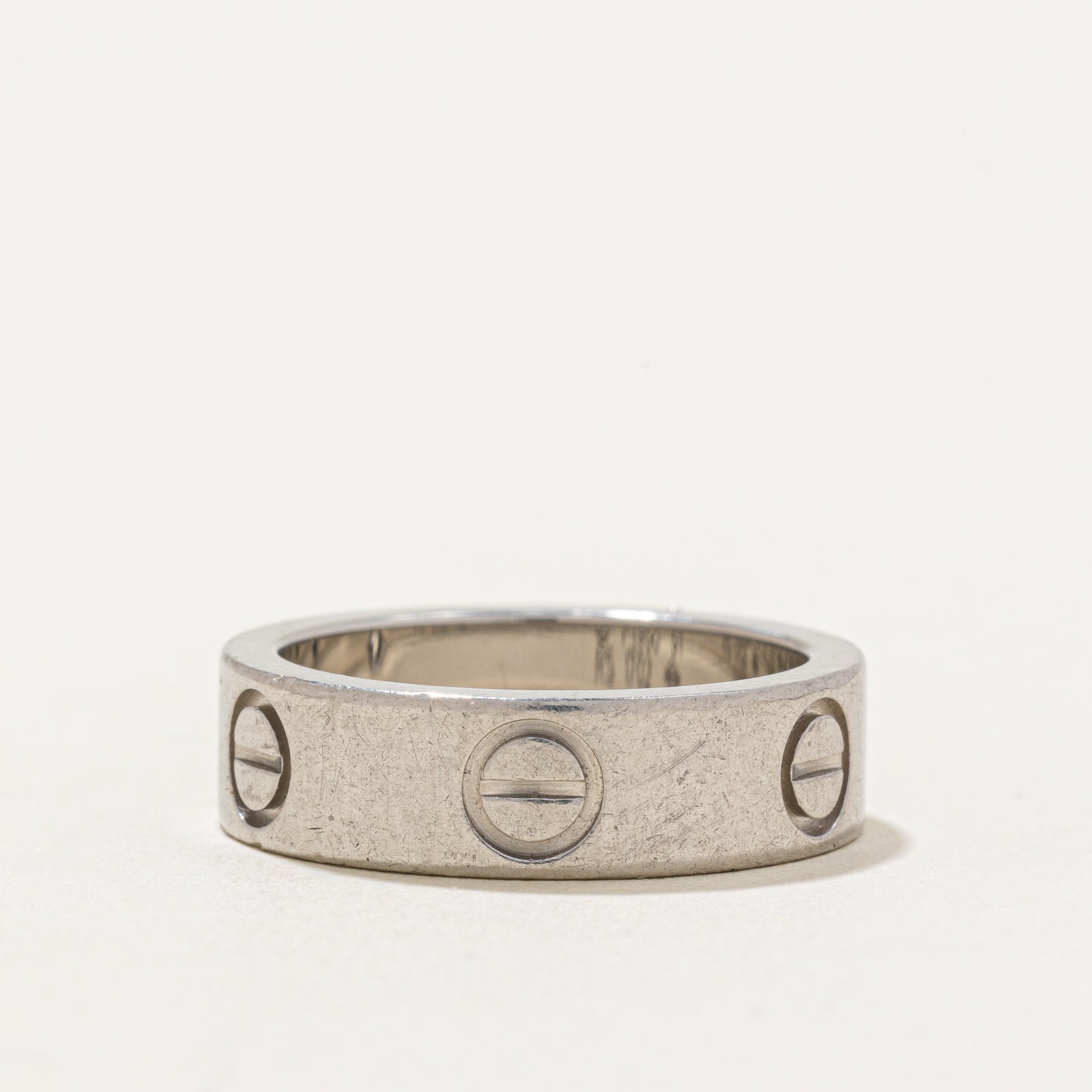 'Cartier' Love Ring in Platinum with Diamond | 0.02 ct, SZ 5.75 |