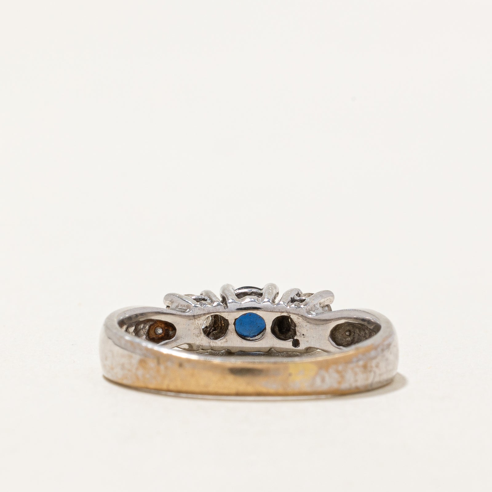 10k White Gold Sapphire and Diamond Ring | 0.20ct, 0.235ctw | SZ 6