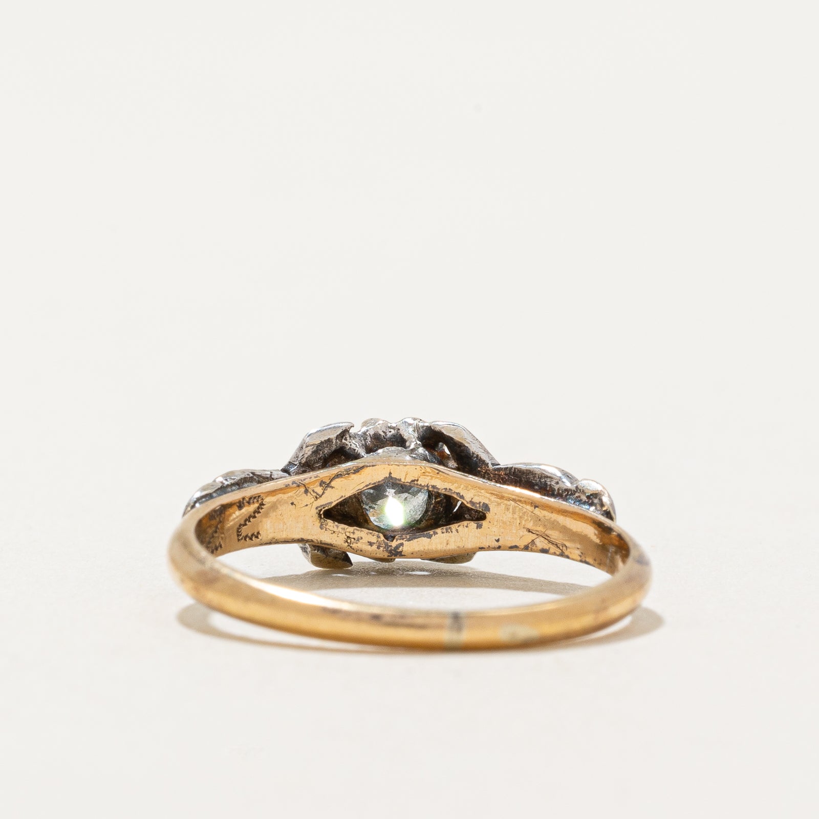 Bague de fiançailles en or 18 carats avec diamant taille ancienne européenne | 0,22 ct VS1/VS2 G/H | Taille 5,25 |