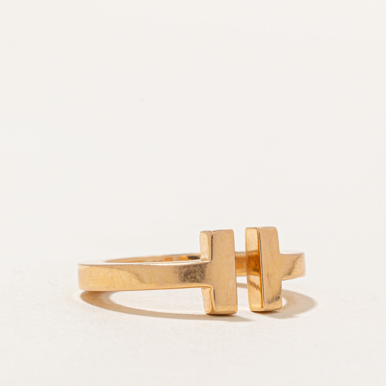 'Tiffany & Co.' T Square 18k Rose Gold Ring | SZ 6 |