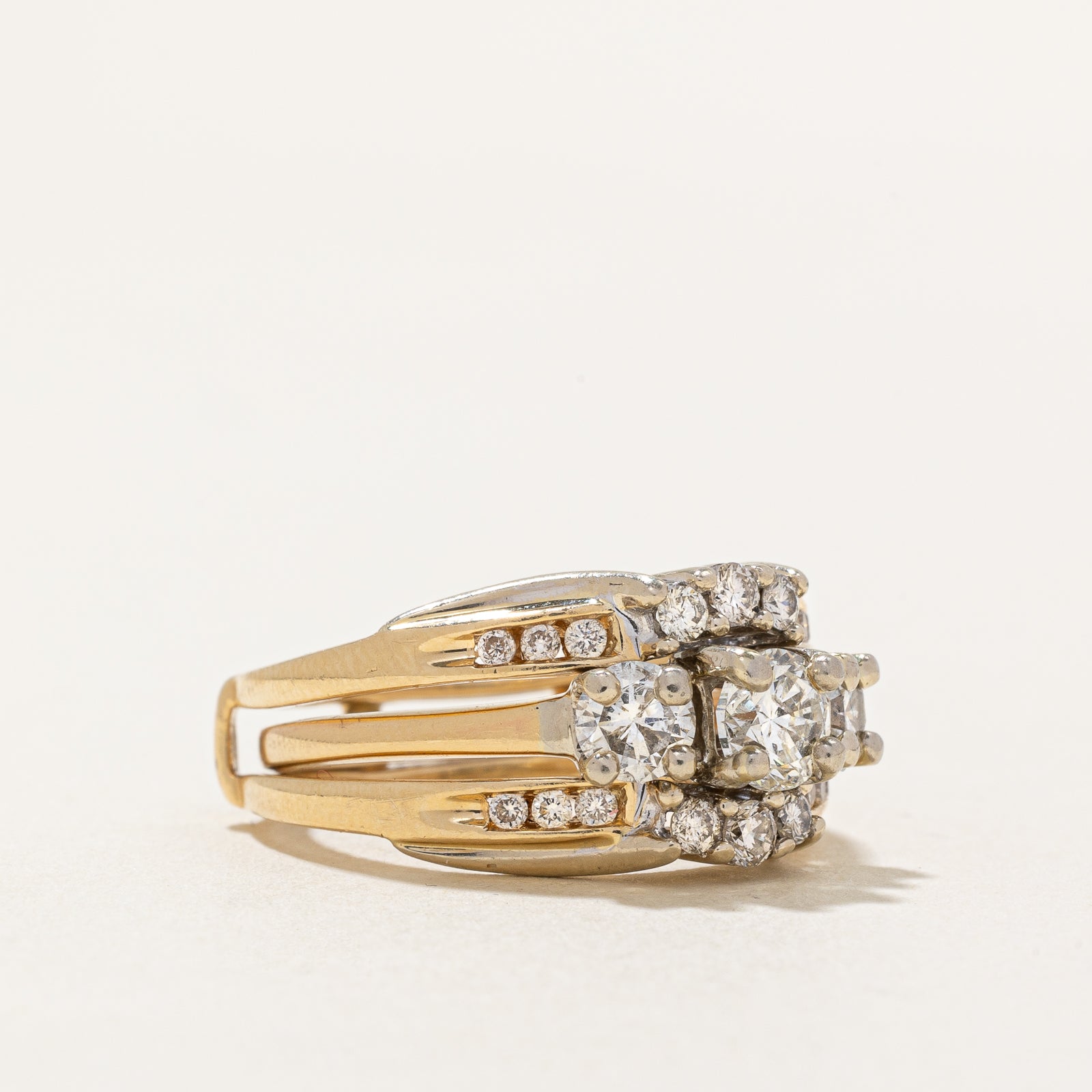 Diamond Three Stone 14k Ring| 0.46 ctw | SZ 6 |