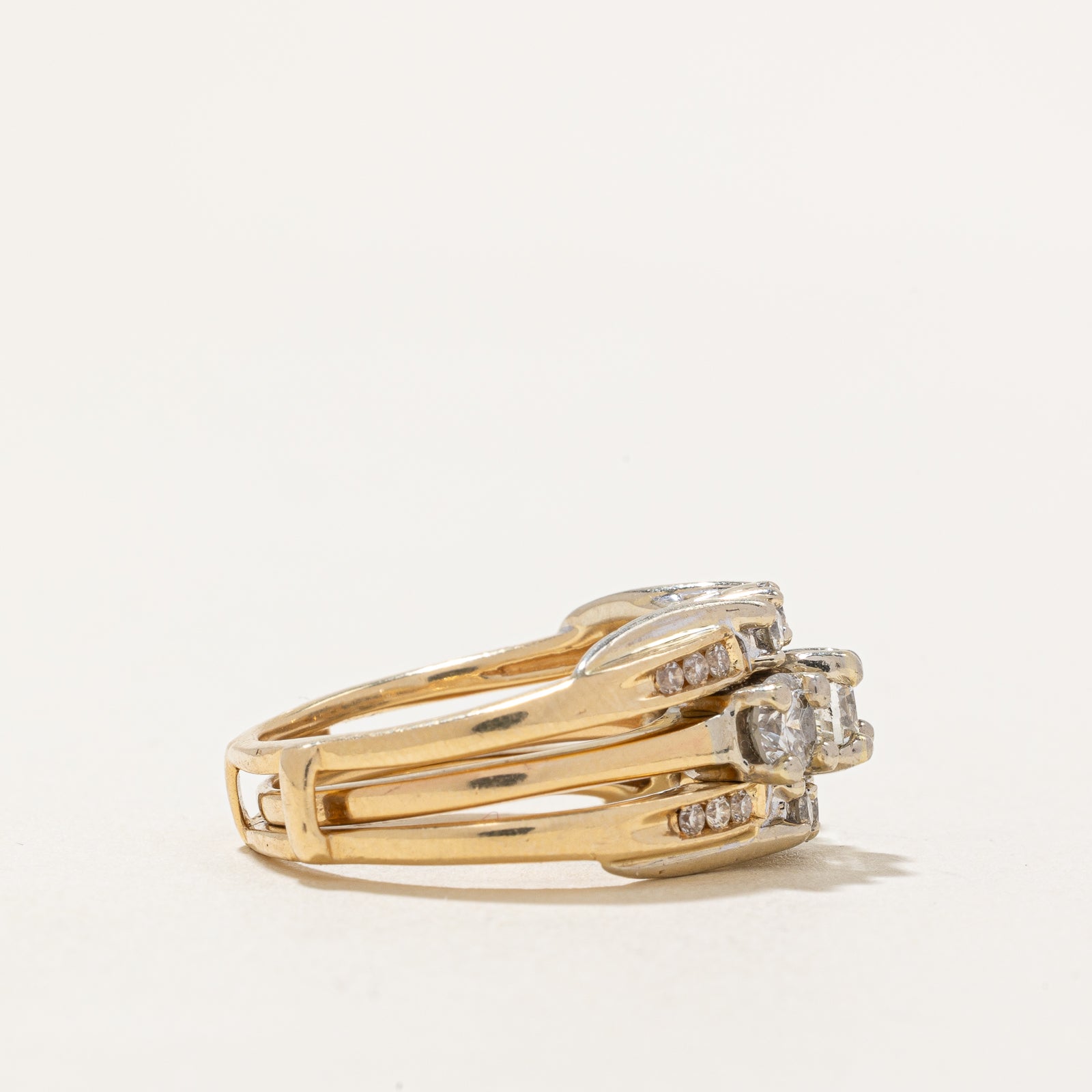 Diamond Three Stone 14k Ring| 0.46 ctw | SZ 6 |