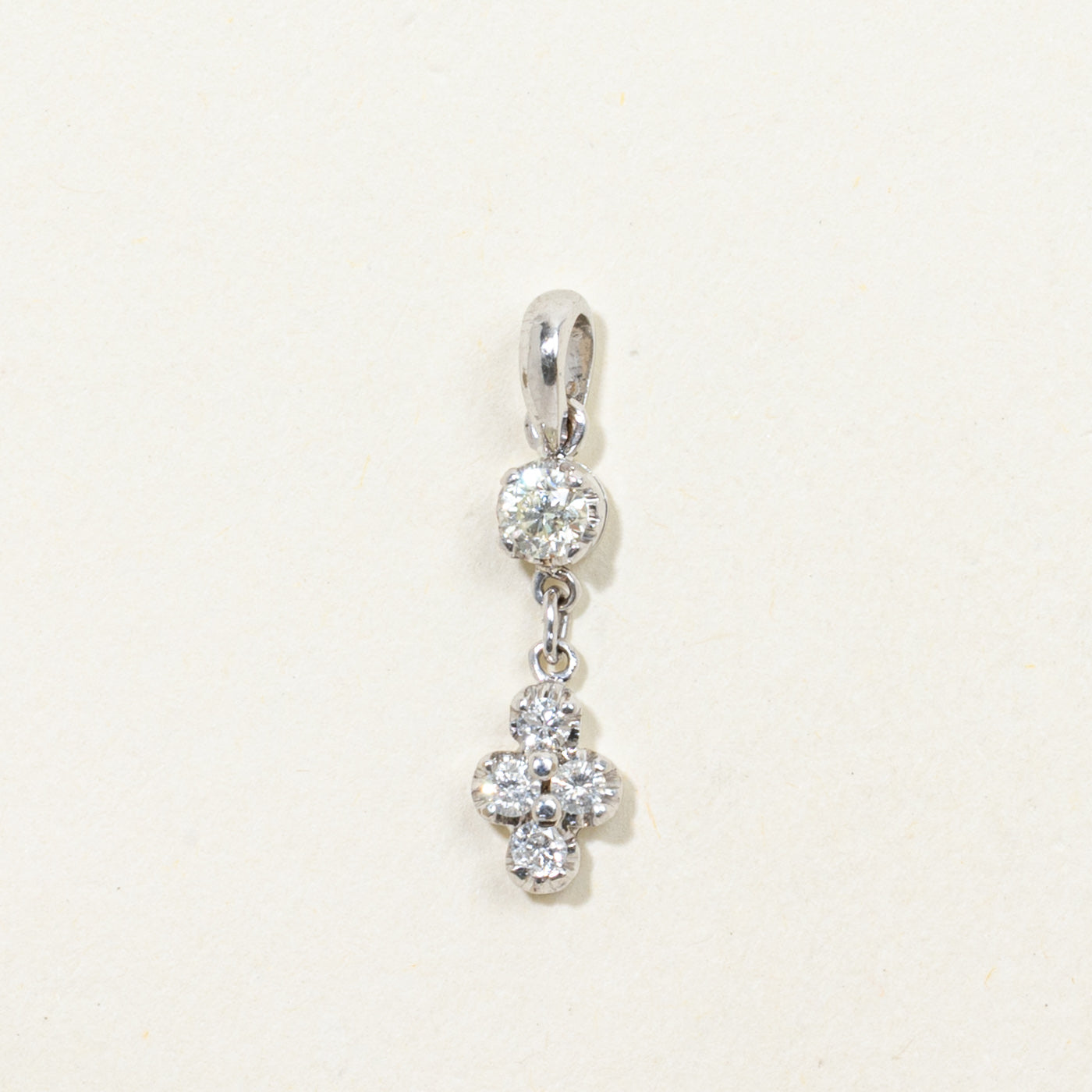 14k Diamond Cluster Drop Pendant | 0.25ctw