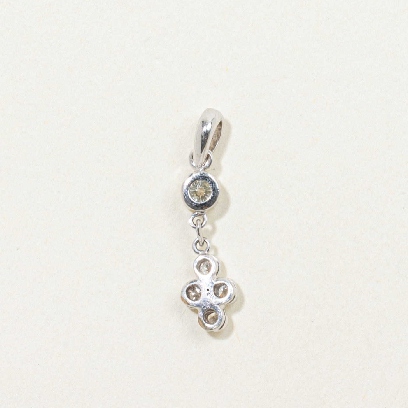 14k Diamond Cluster Drop Pendant | 0.25ctw