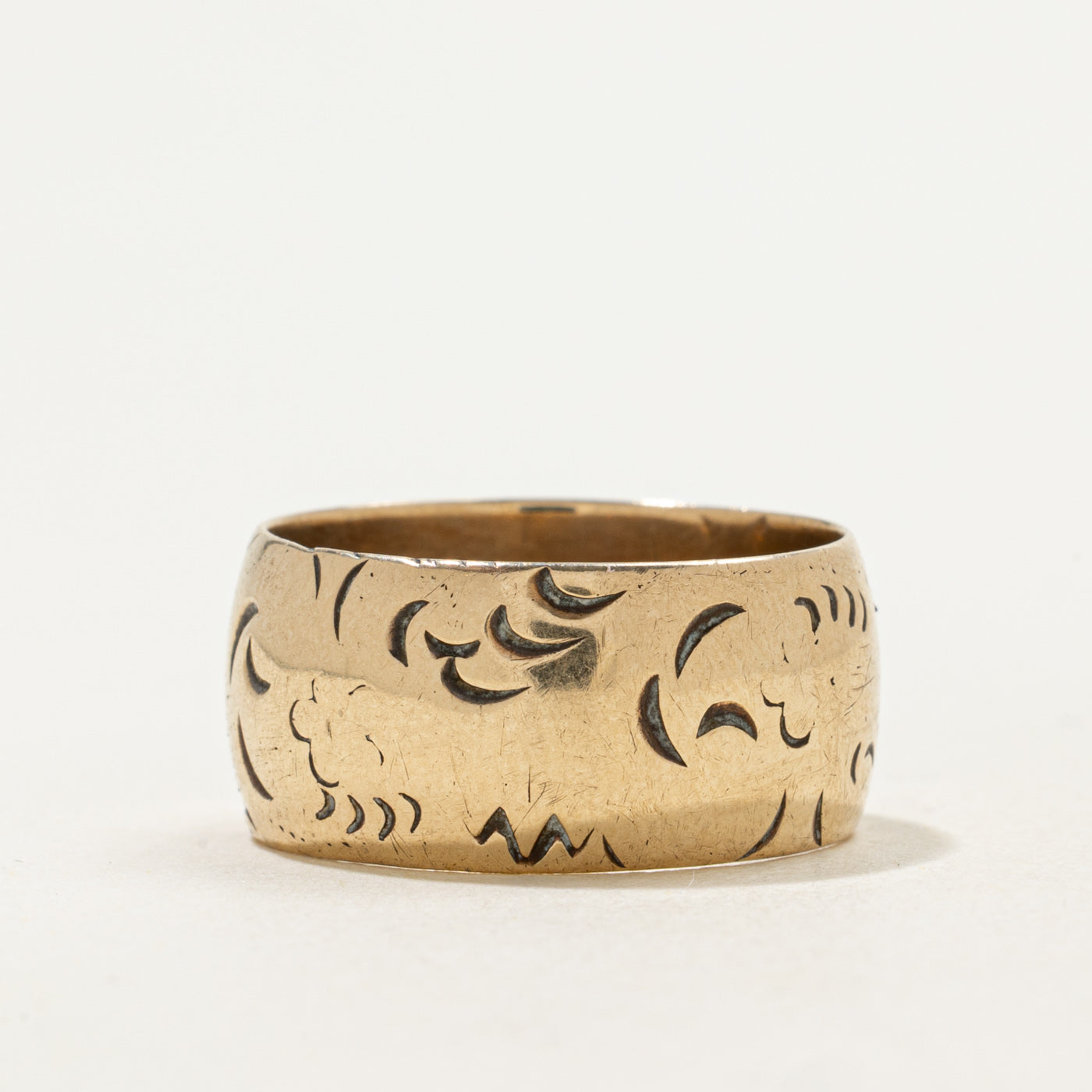 Bague de cigare en or jaune 10 carats | Taille 6,75 |