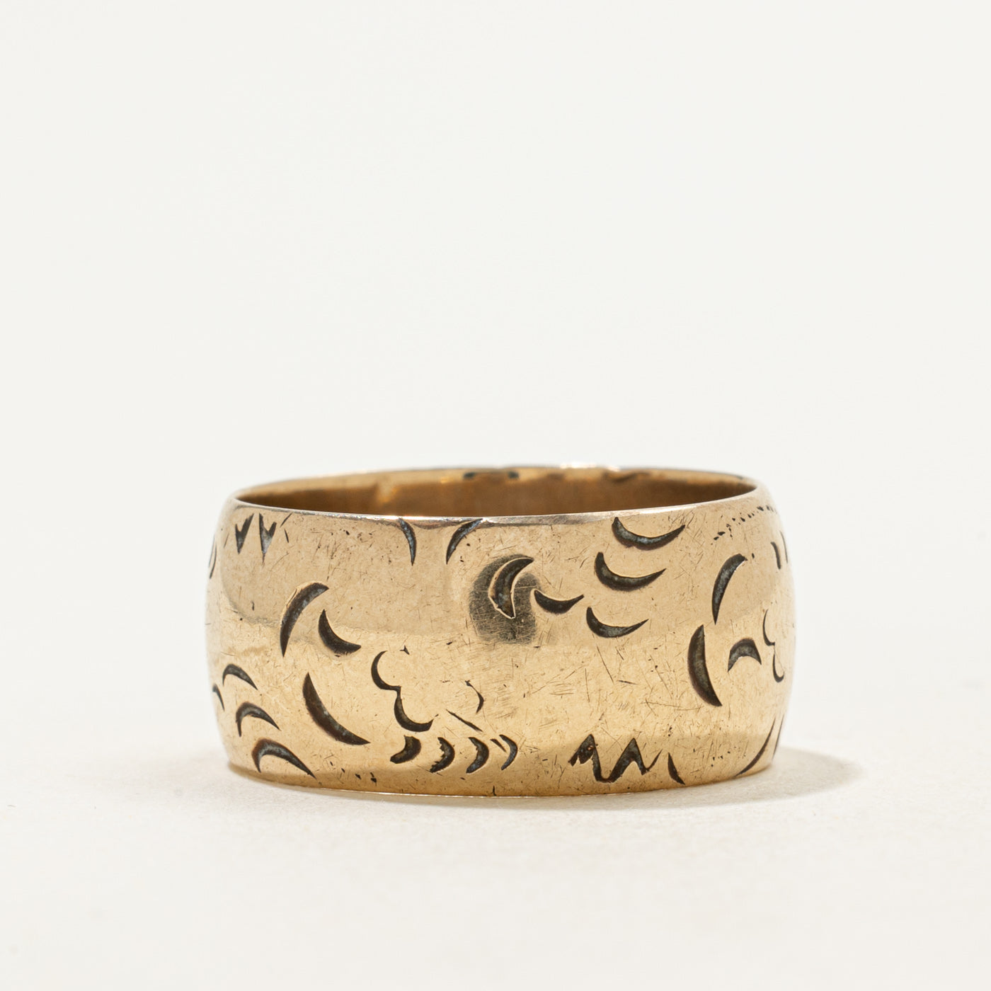 Bague de cigare en or jaune 10 carats | Taille 6,75 |